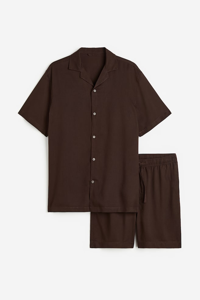 Regular Fit Lyocell pyjamas - Dark brown - 2