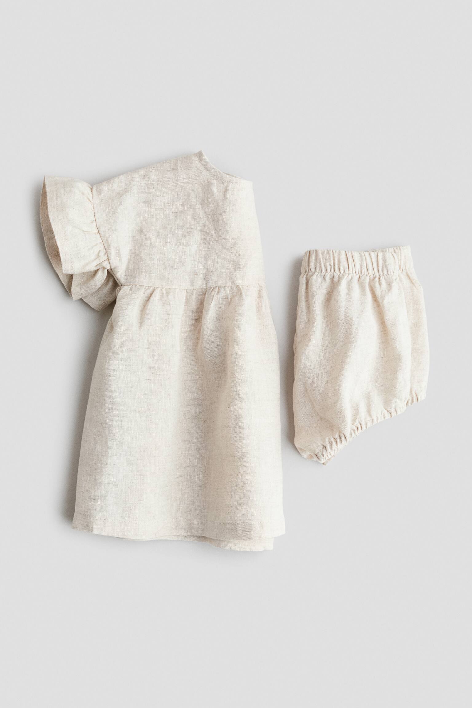2-piece linen set - Light beige - 3