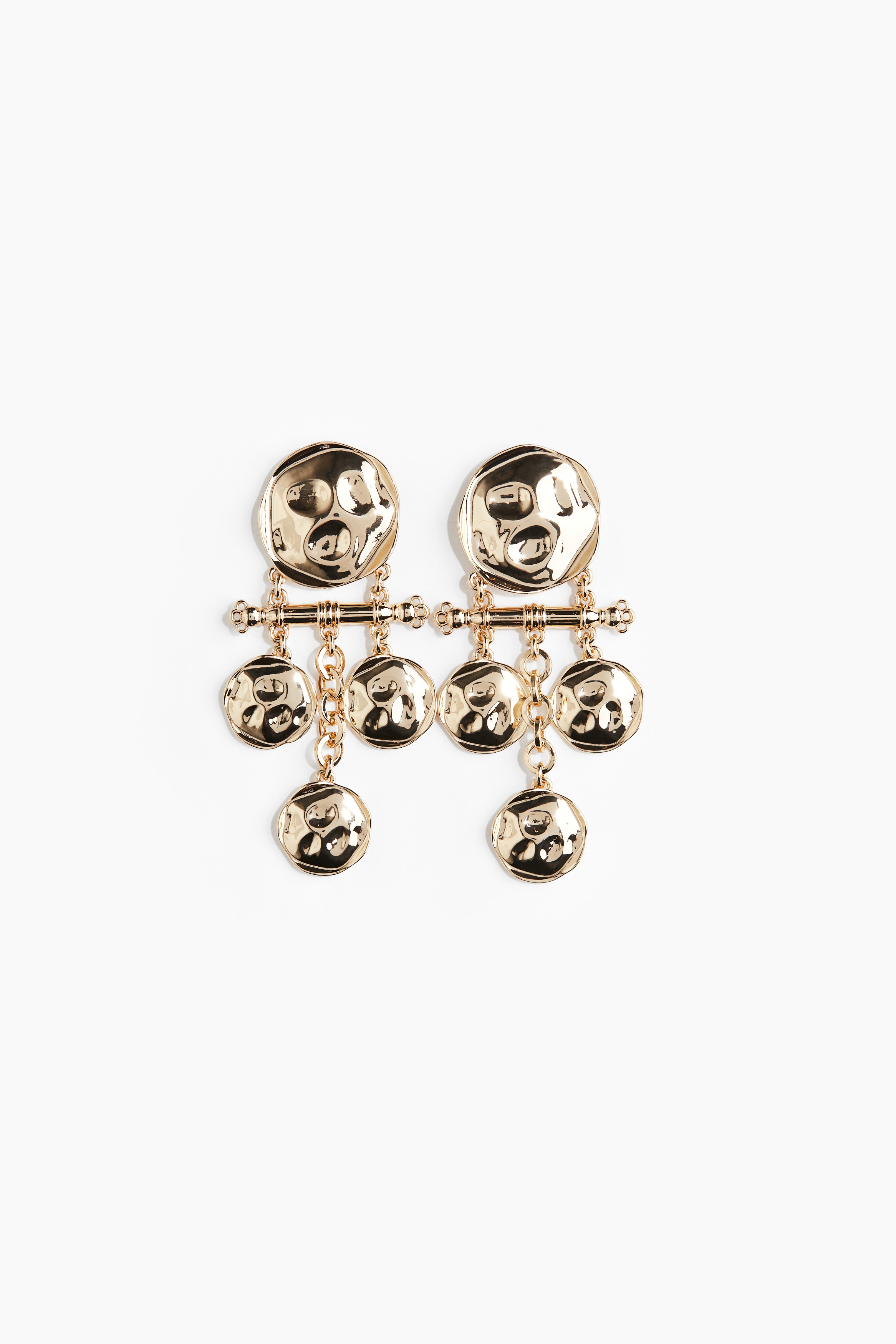 Ohrringe mit Scheibenanhänger - Goldfarben