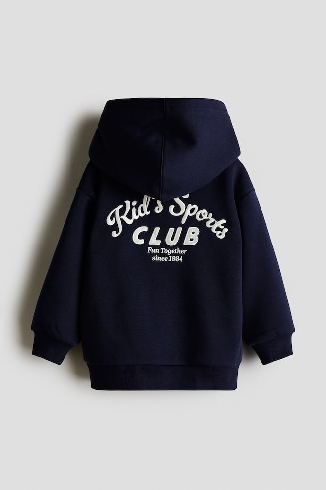 Embroidered-Detail Hooded Jacket-Navy blue/Kid's Sports Club - 3