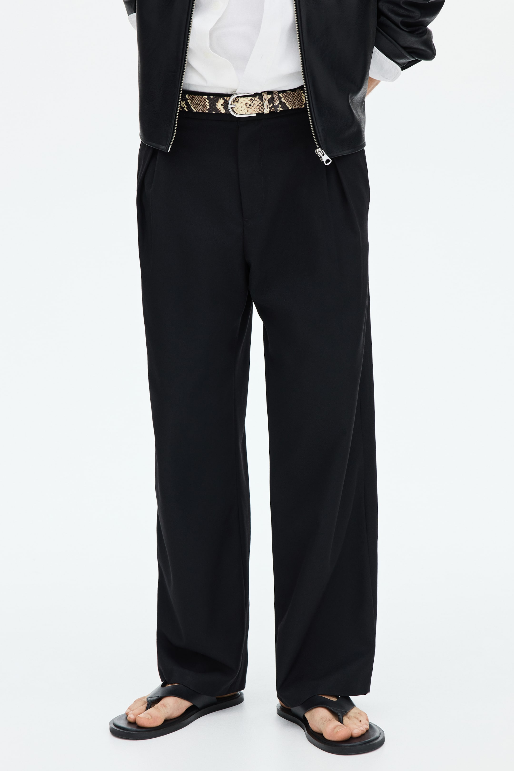 Pantalon sur mesure ample à jambes larges