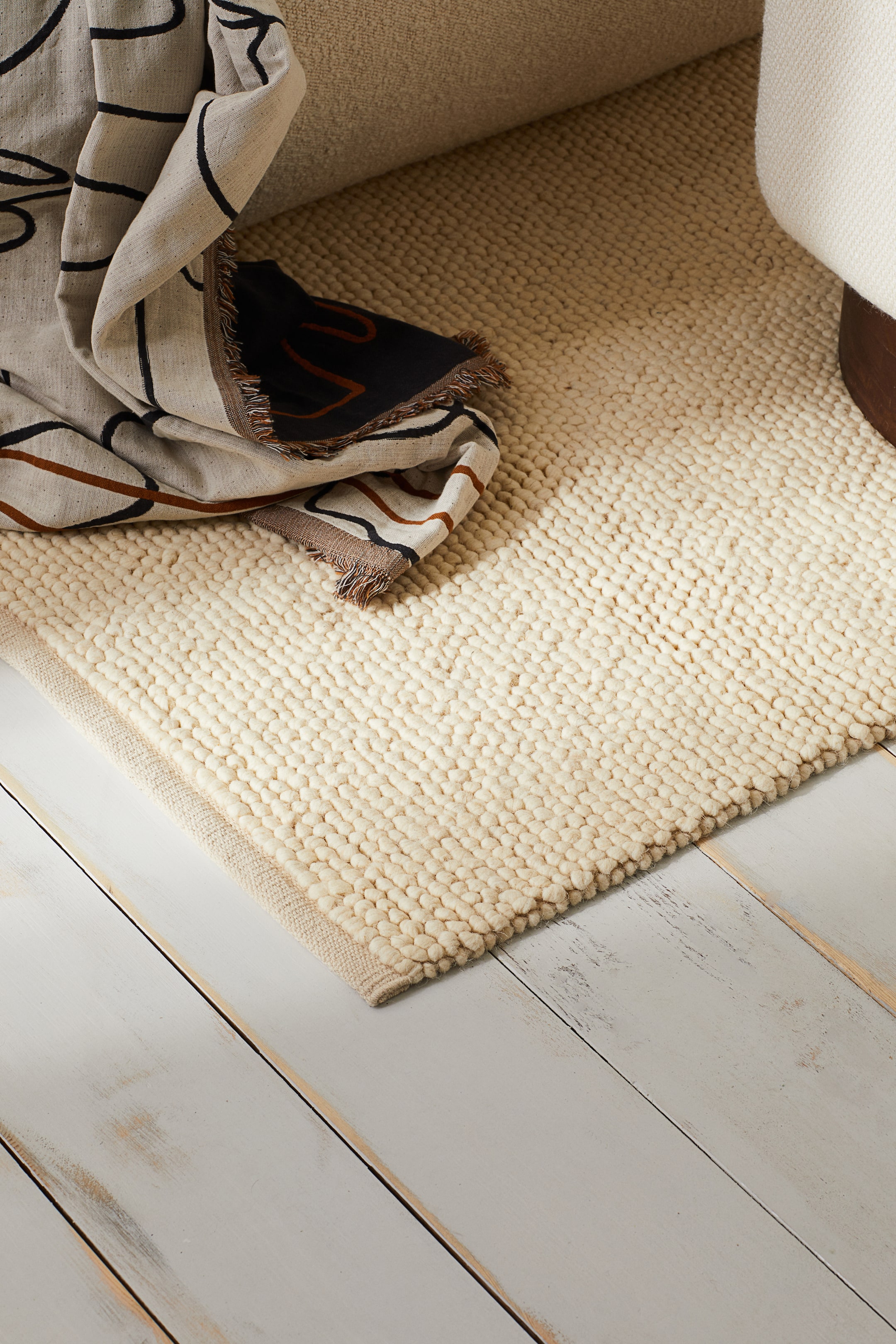 Textured-weave Wool-blend Rug