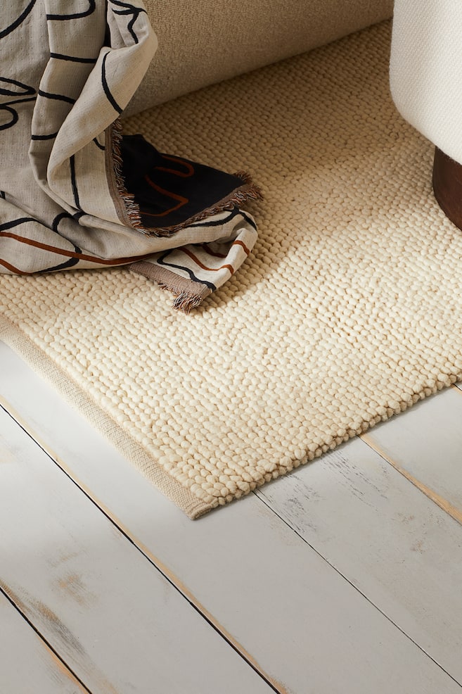 Textured-weave wool-blend rug - Light beige - 2