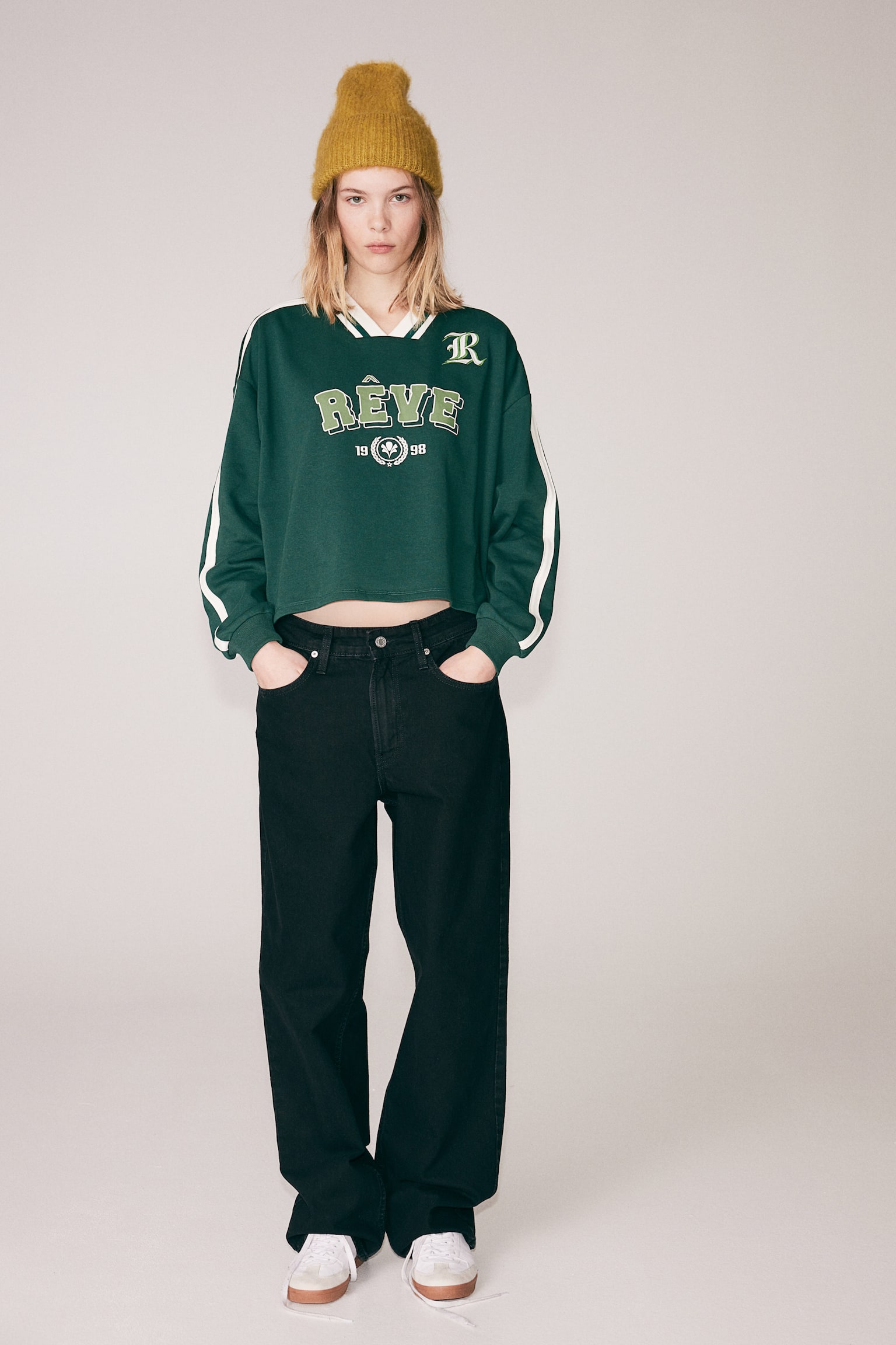 Printed sweatshirt - Dark green/Rêve - 2