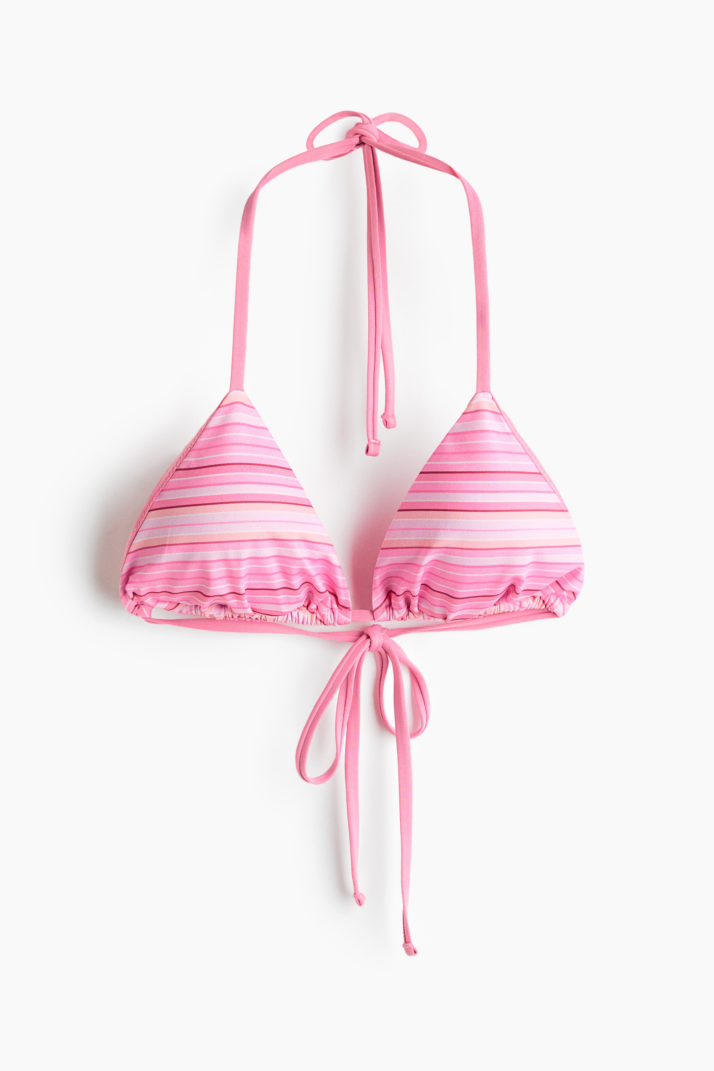 Haut de maillot triangle paddé - Rose/rayé/Rose/motif