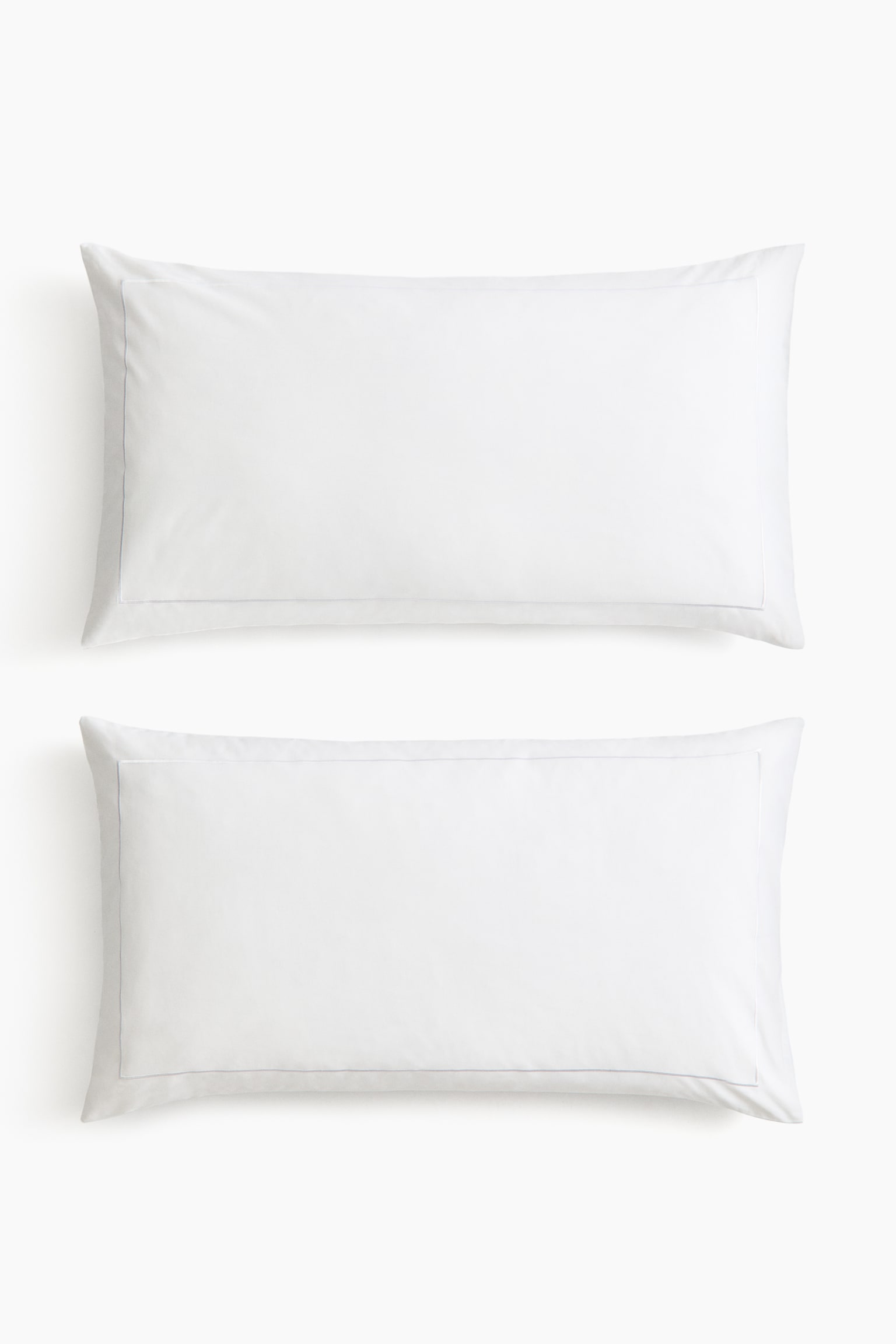 2-pack cotton sateen pillowcases - White/Light mole/Powder pink - 1
