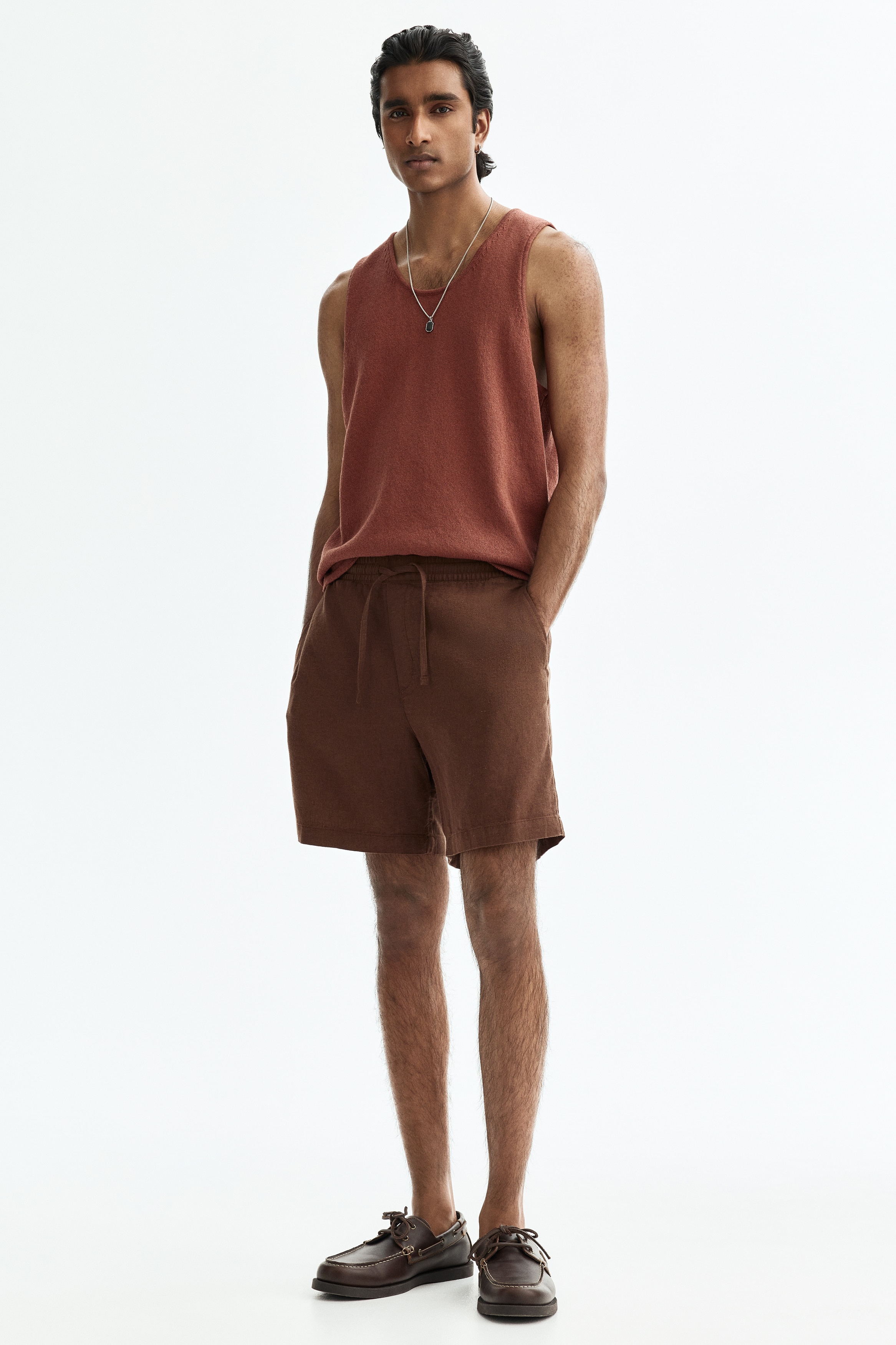 Relaxed-Fit Linen-Blend Shorts