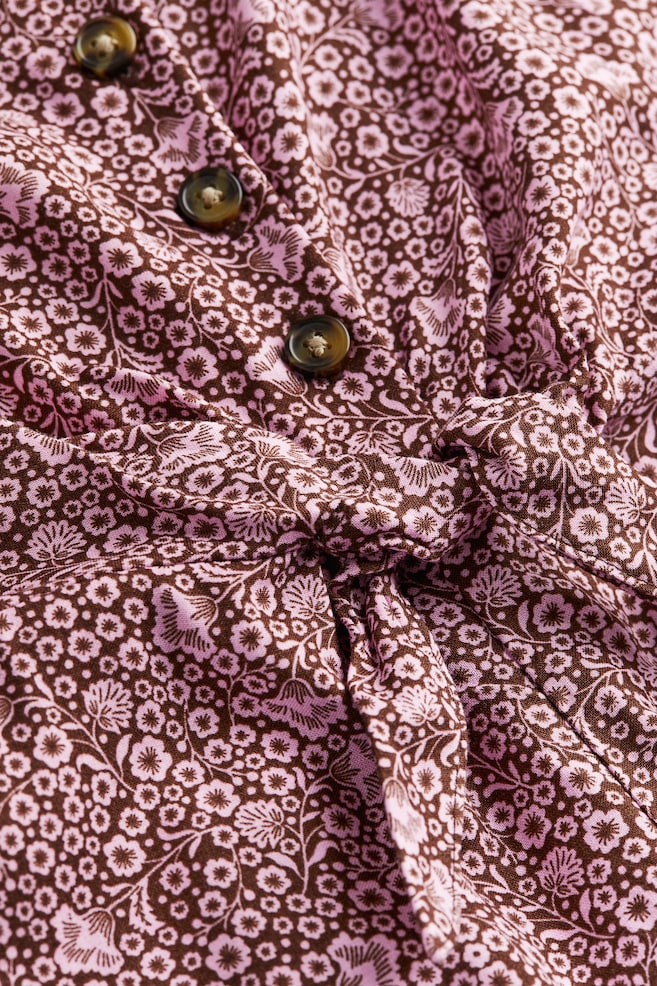 Tie-detail viscose jumpsuit - Light pink/Floral/Black - 3