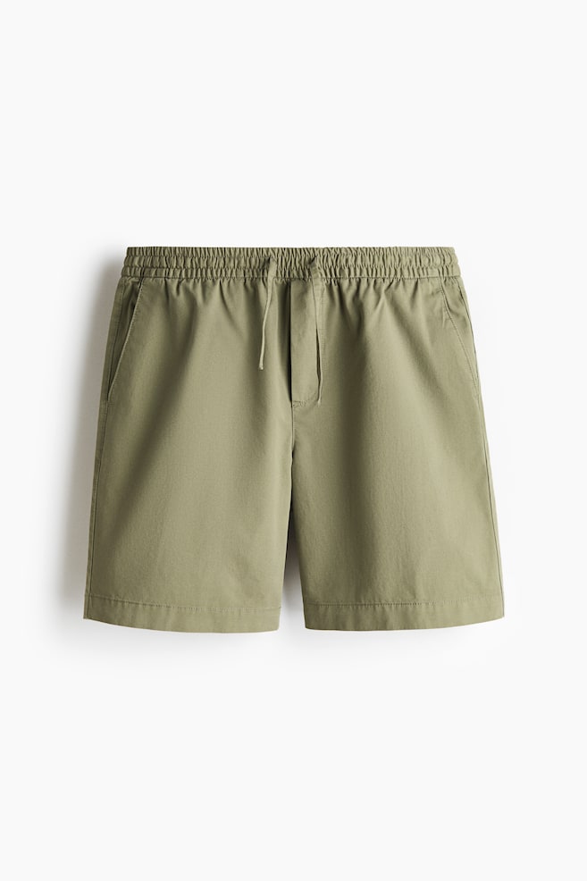 Baumwollshorts in Relaxed Fit - Khakigrün/Schwarz/Dunkelbraun/Dunkelblau/Weiß/Dunkelbeige - 1