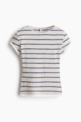 Figurnära T-shirt med kontrastfärgad kant