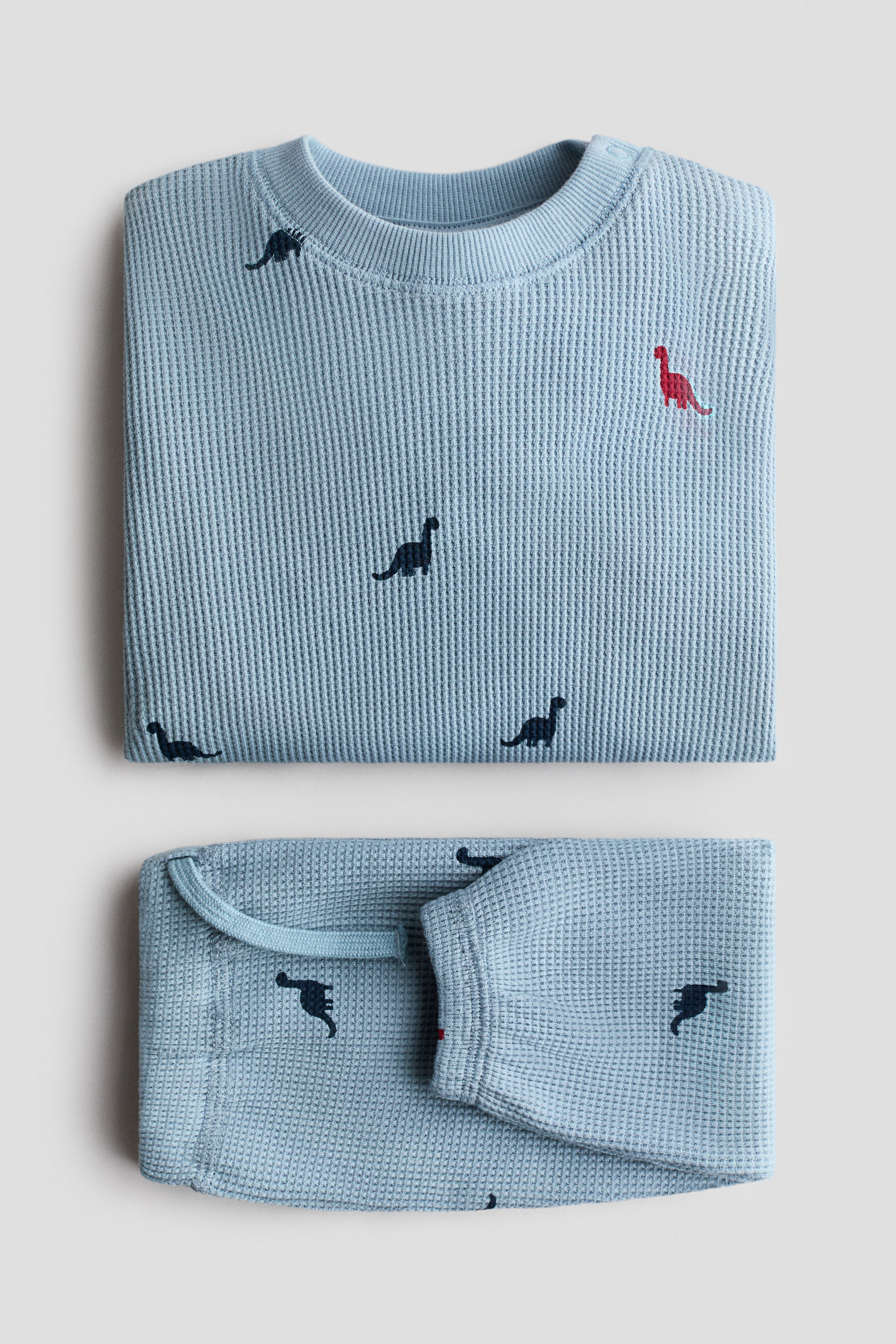 Ver imagem maior: Conjunto de 2 peças em algodão estampado - Azul pó/Dinossauros - CRIANÇA | H&M PT 2