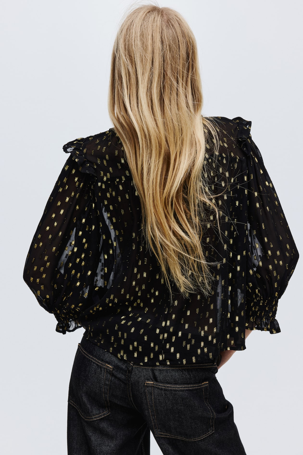 Jacquard-Weave Blouse - image 5