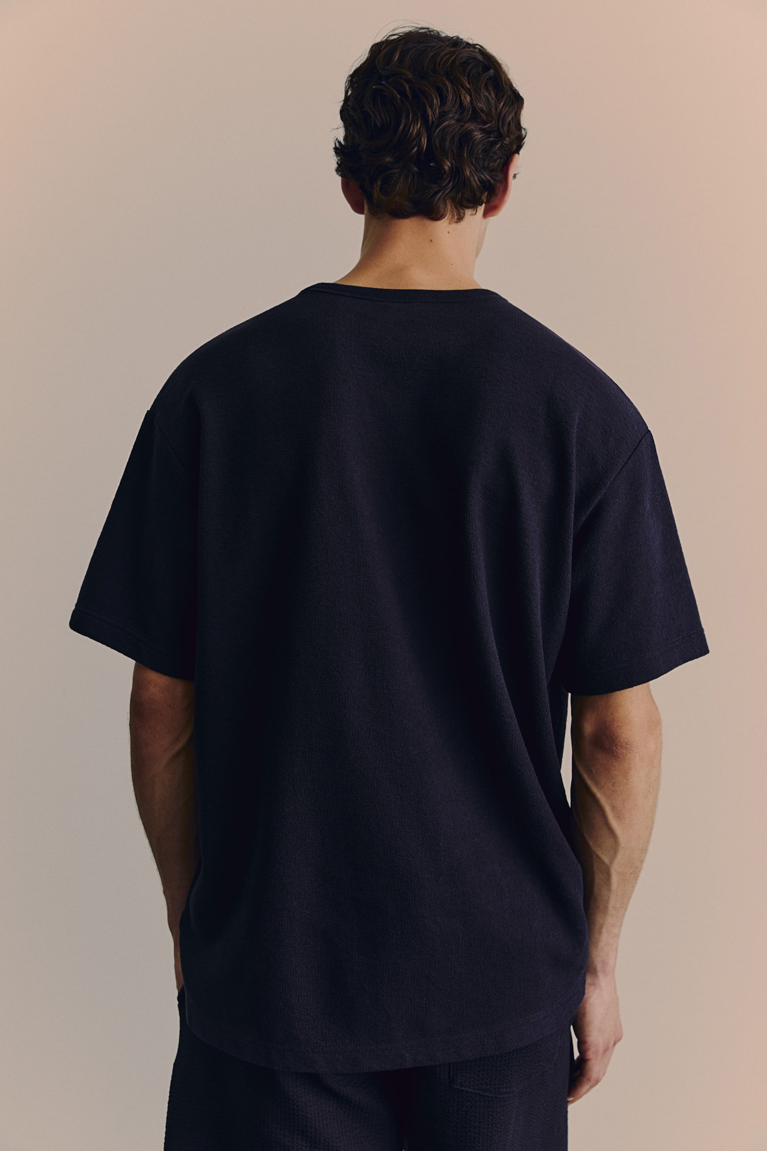 Loose Fit T-shirt - Navy blue/White - 4