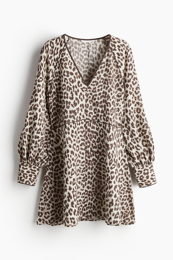 Abito svasato - Beige chiaro/leopardato - 1