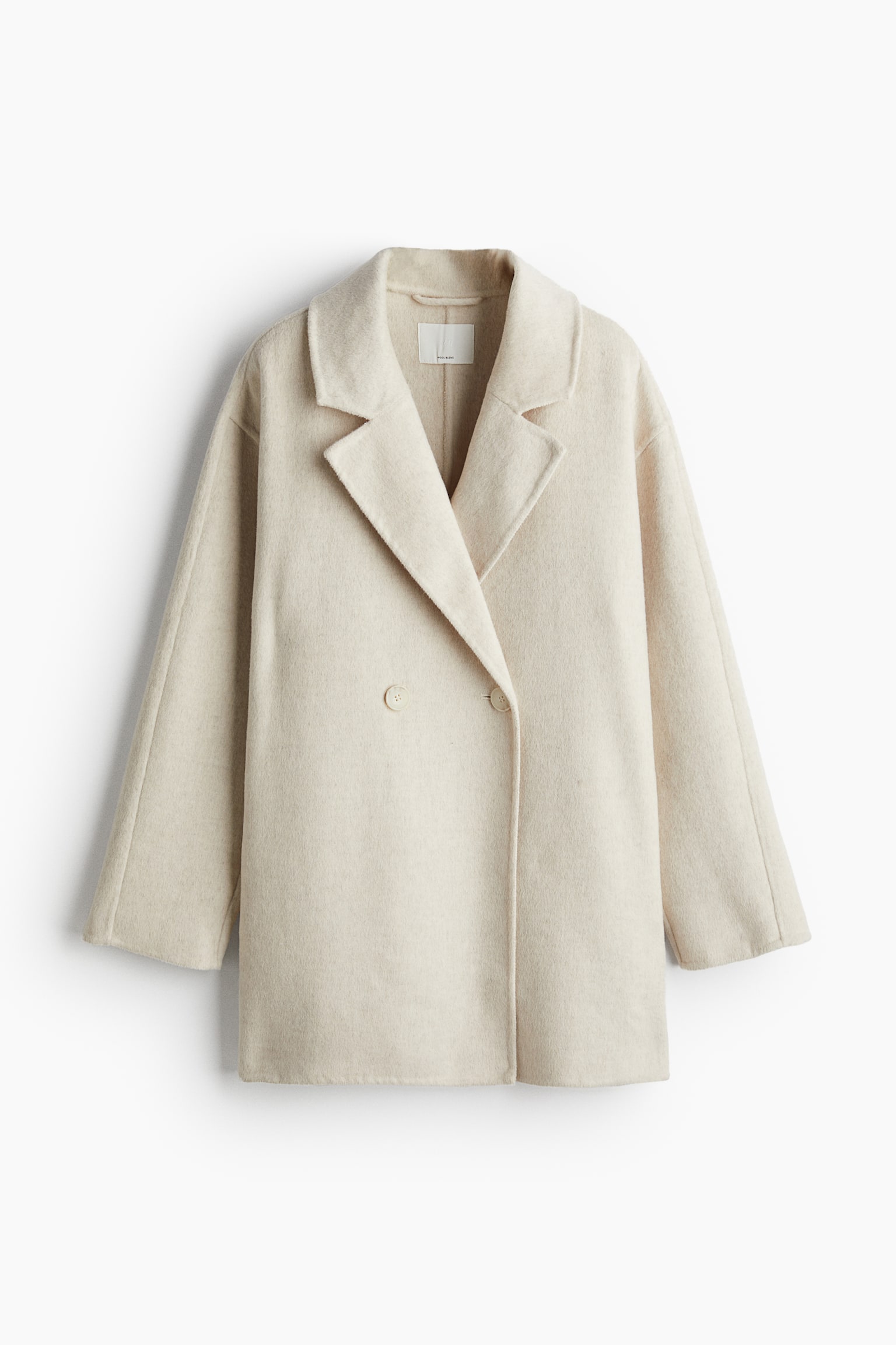 Wool-blend coat - Light beige/Dark grey - 2