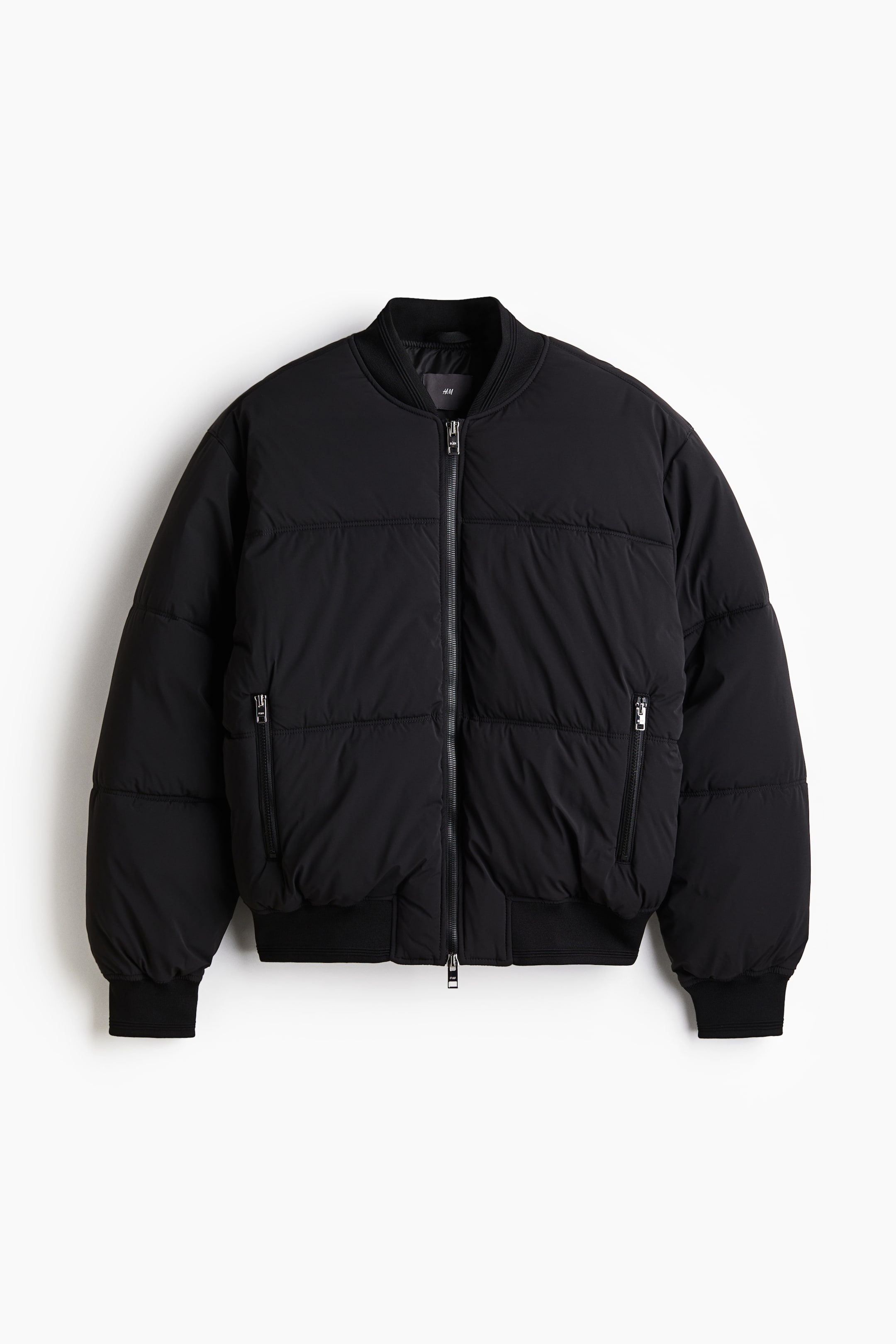 Loose Fit Padded bomber jacket - Black - Men | H&M GB 6