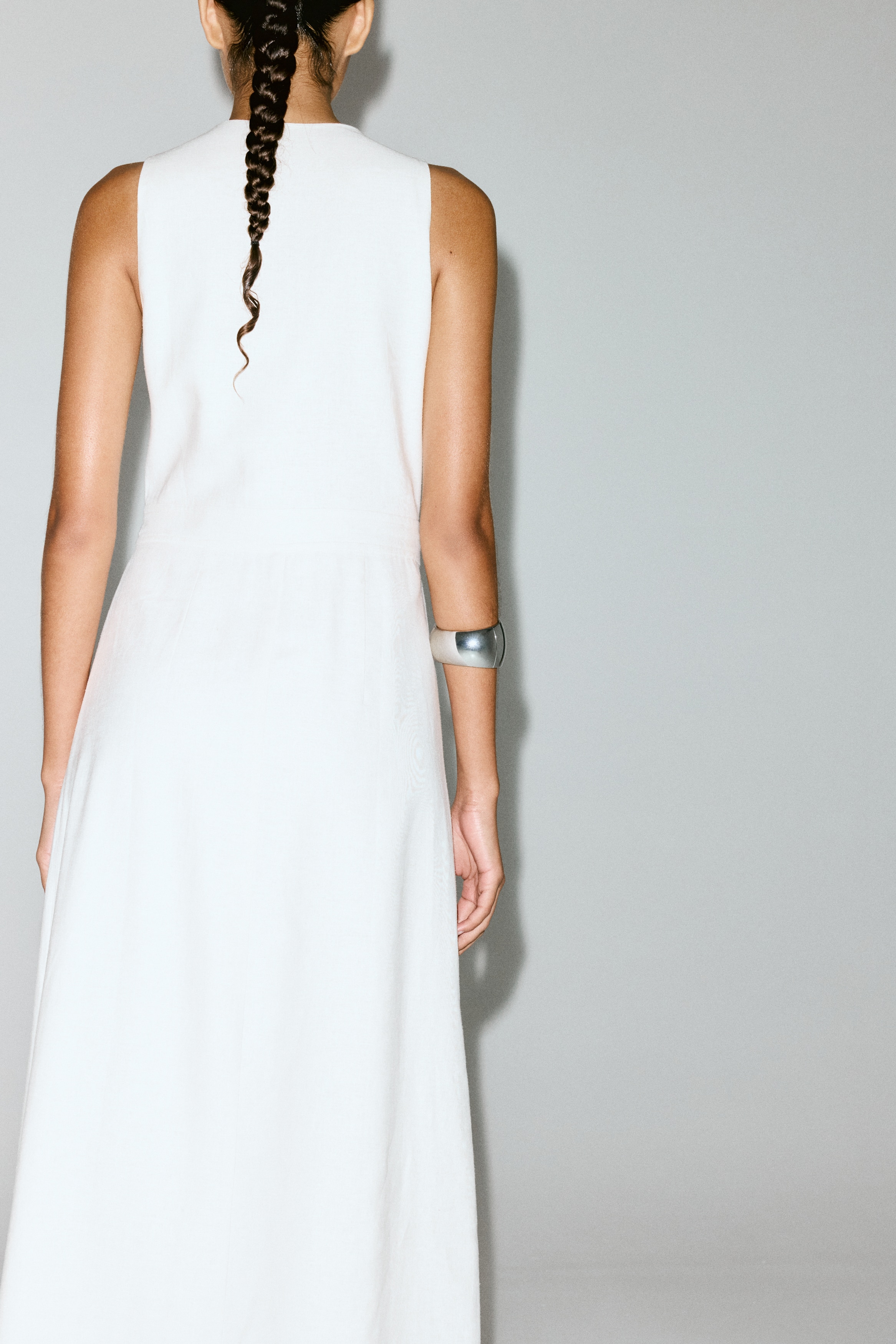 Women's White Linen-Blend Wrap Dress | H&M US