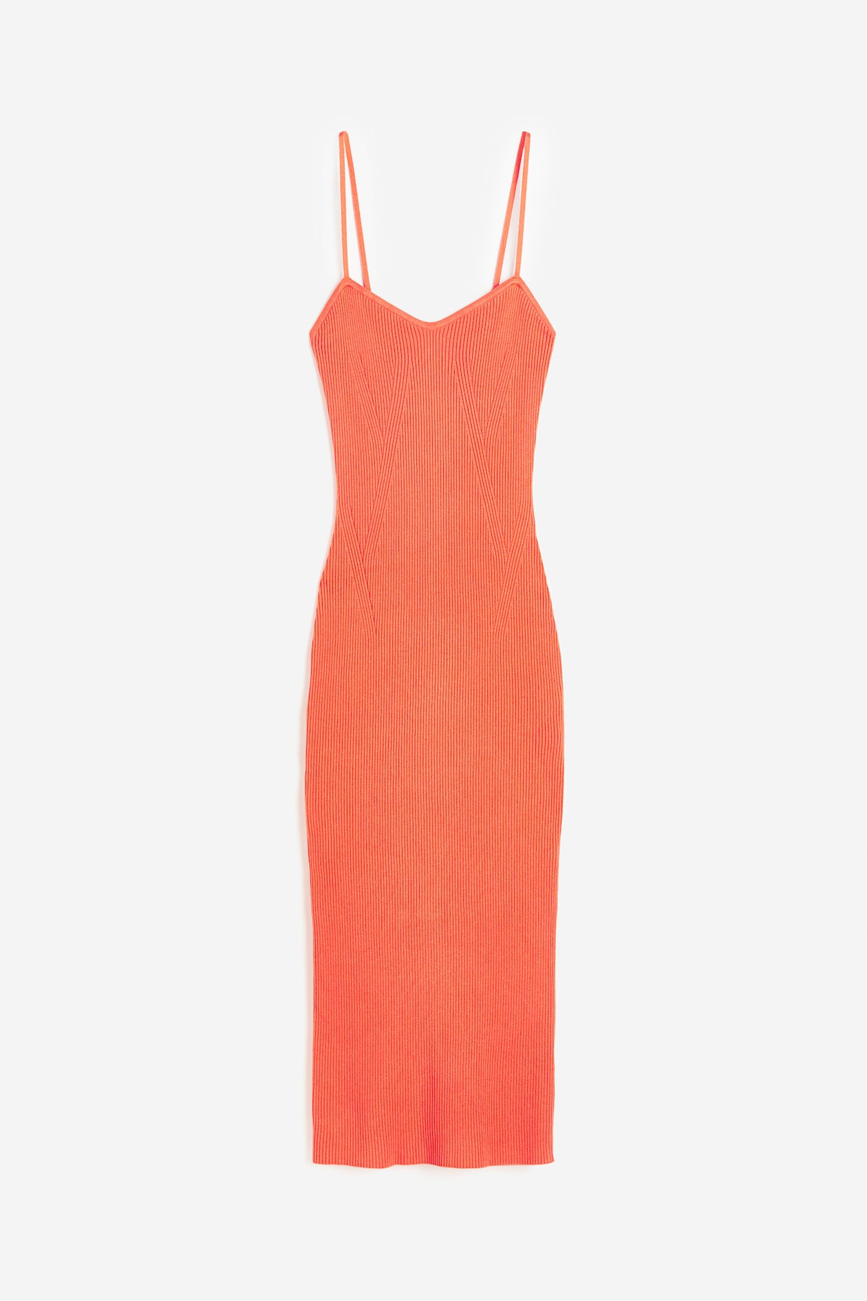 Abito a sottoveste in maglia a coste Arancione DONNA H&M IT