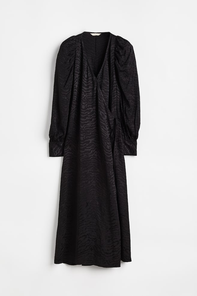 Robe portefeuille volumineuse - Noir/motif zébré - 1
