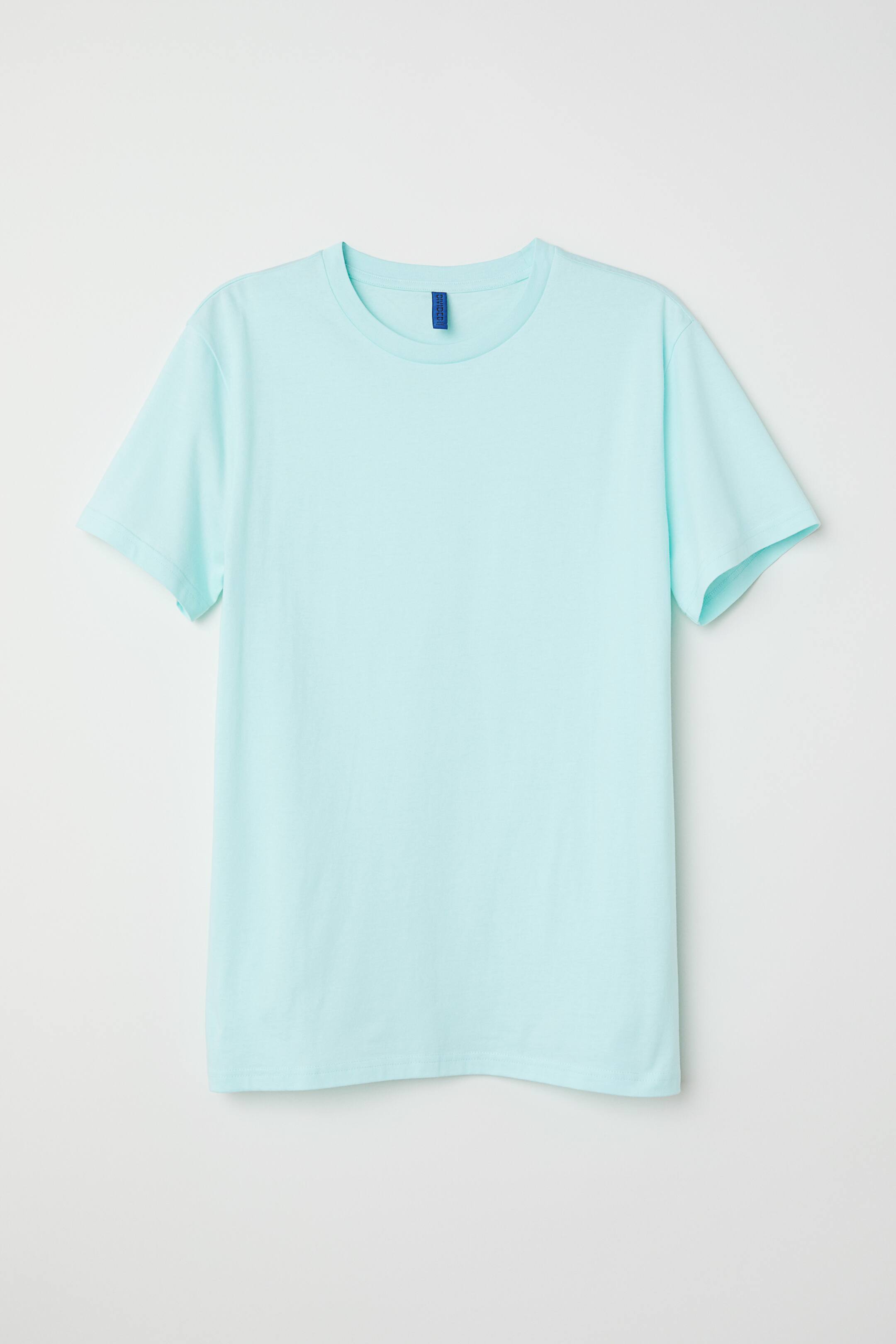 View larger image: Round-necked T-shirt - Light turquoise - Men | H&M 1