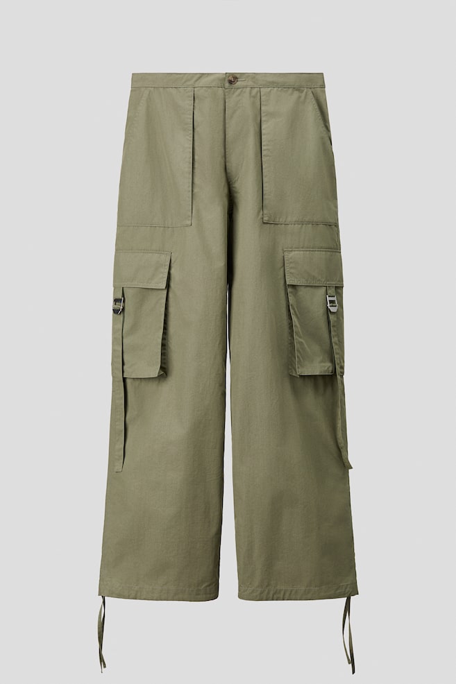 Loose-Fit Cargo Pants - Khaki green - 1