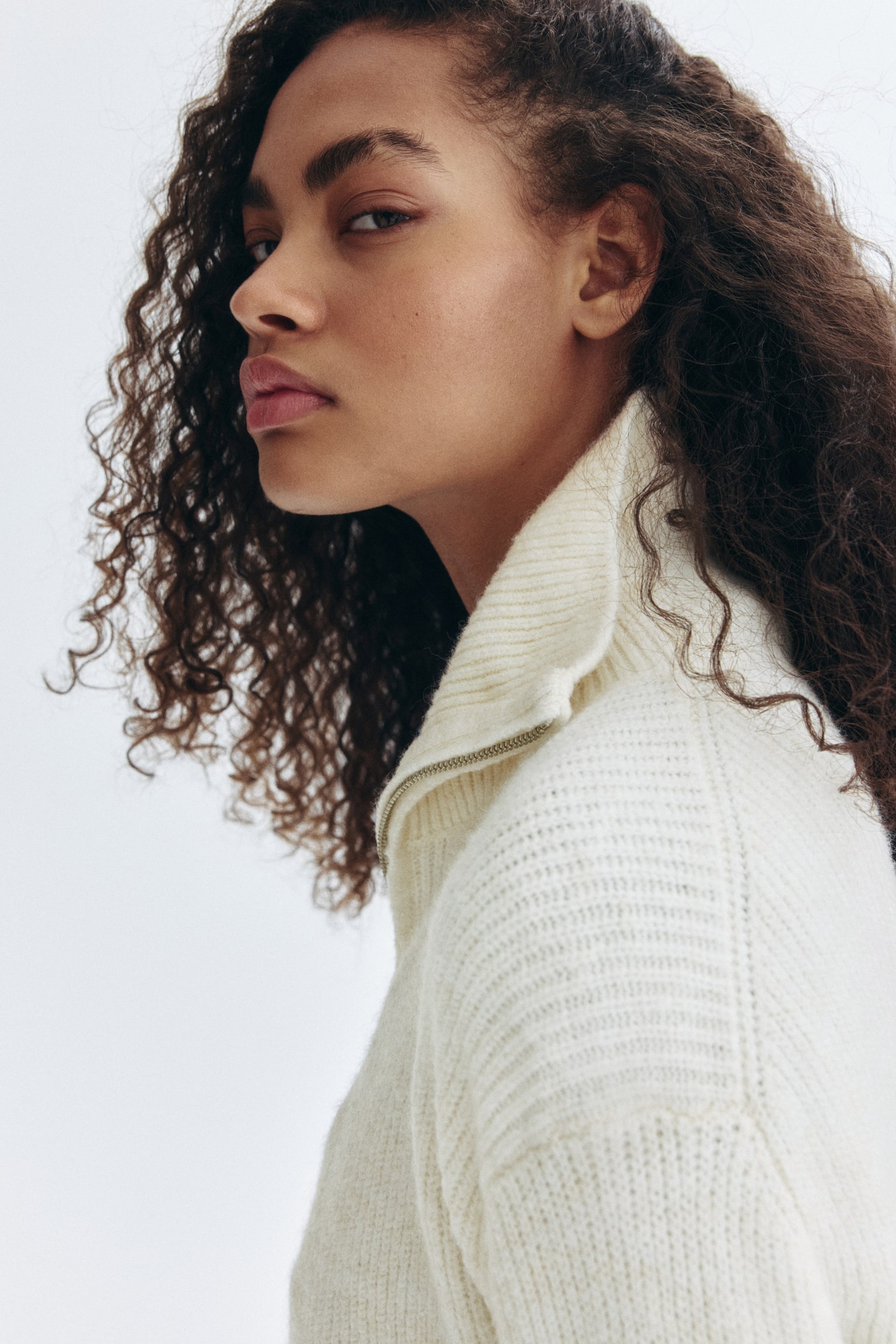 Женский свитер H&M Half-Zip, цвет: Кремовый — фото 5
