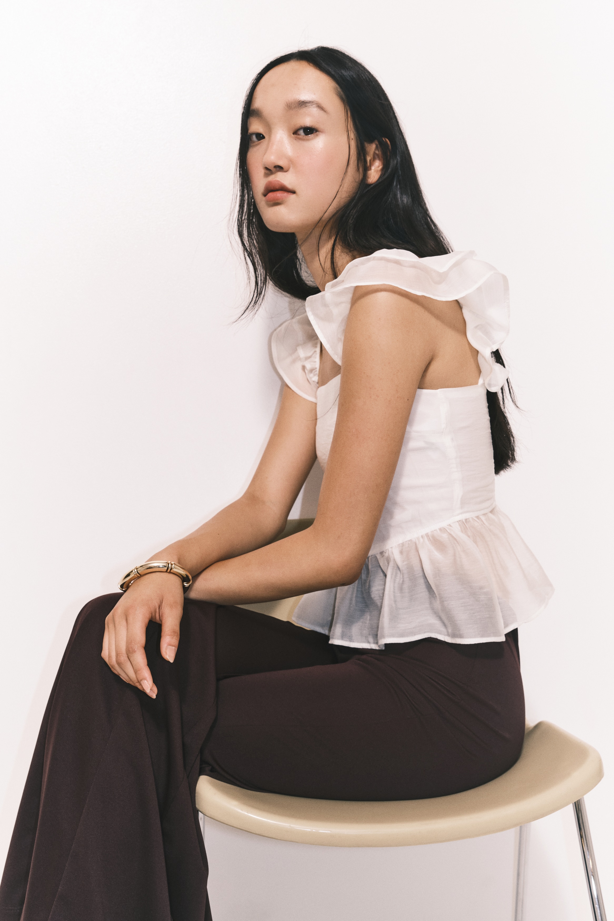 Tie-detail peplum blouse
