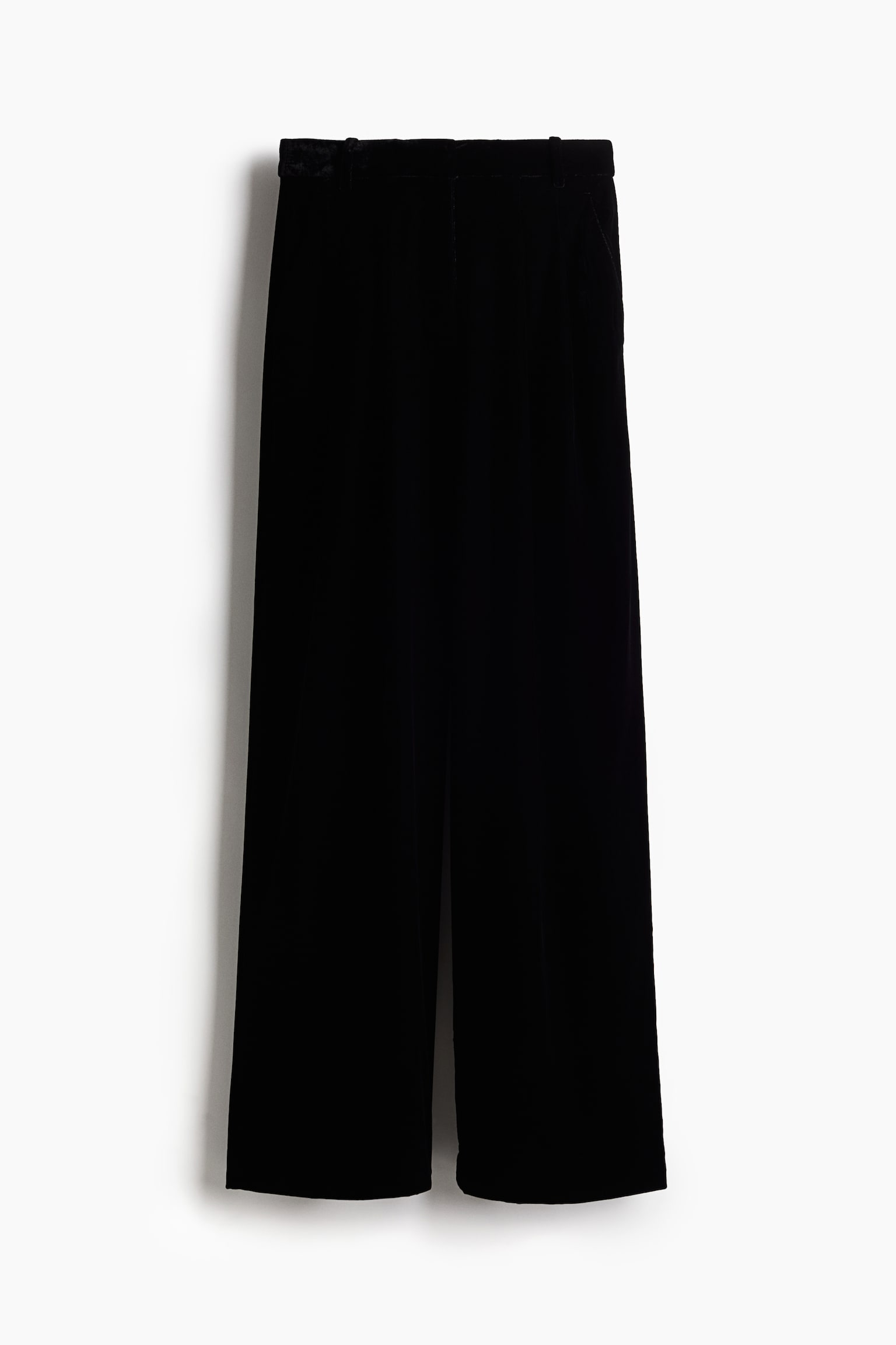 Wide velvet trousers - Black - 2