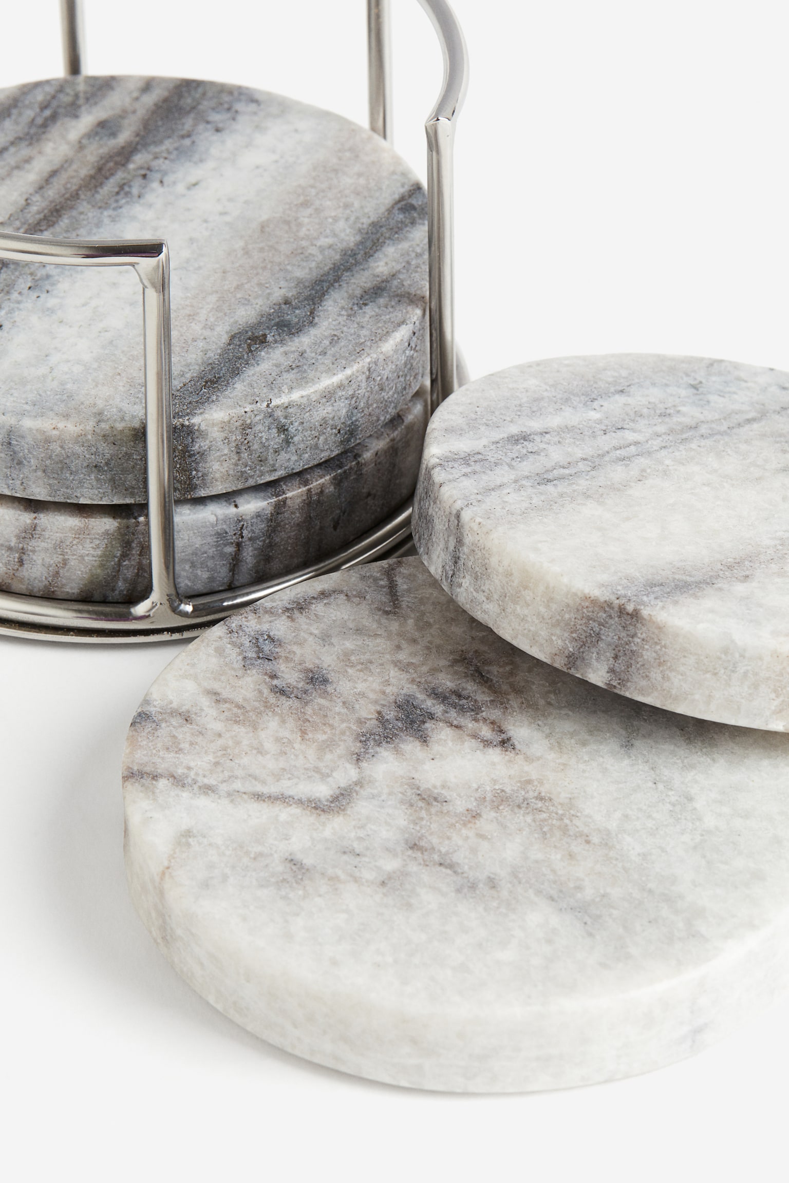 4-pack marble coasters - Grey - 2