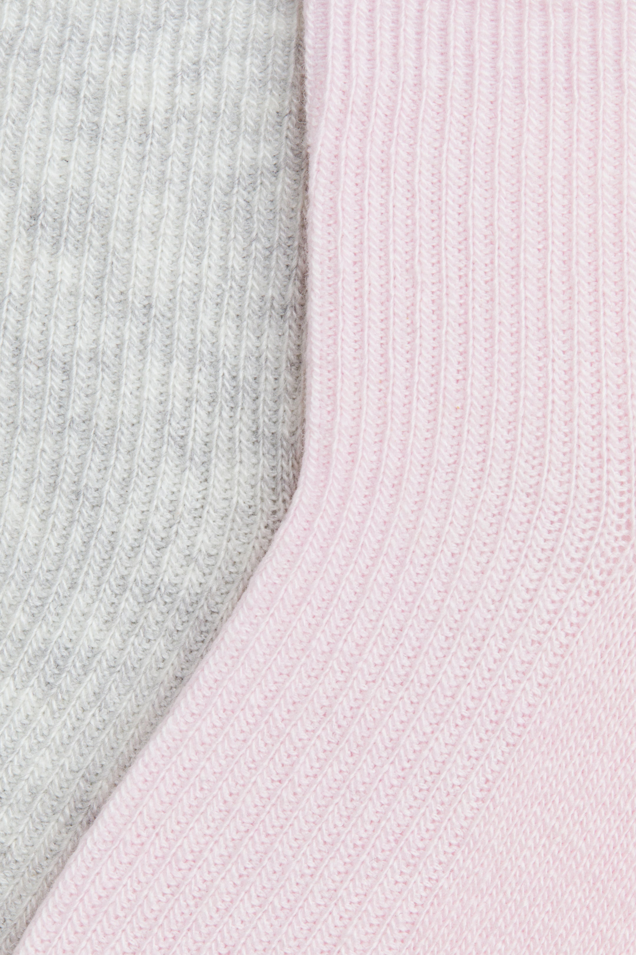 Ampliar la imagen: 2-pack Calcetines al tobillo - Rosa claro/Gris jaspeado - Ladies | H&M MX 2