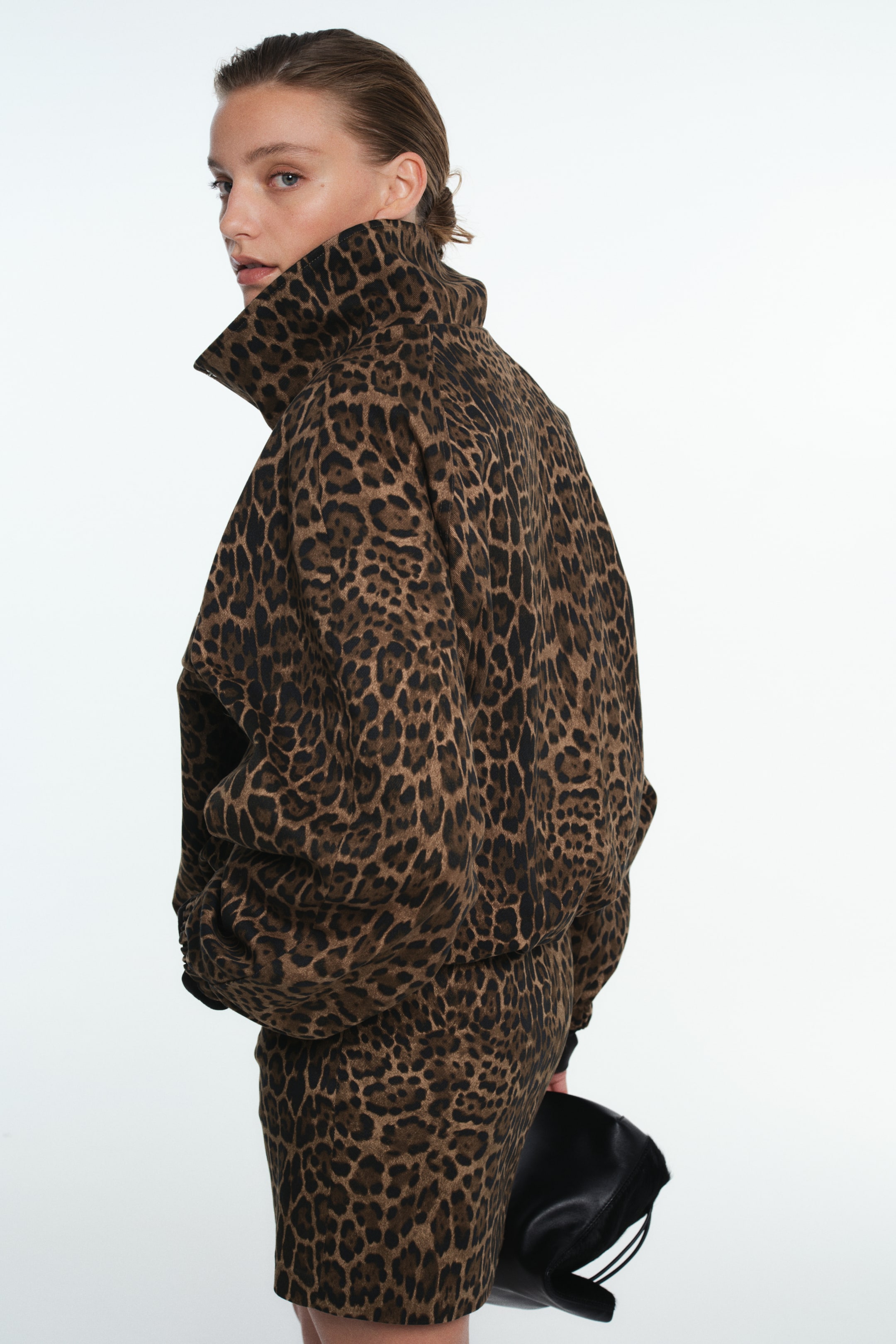 Veste grande taille avec col cheminée