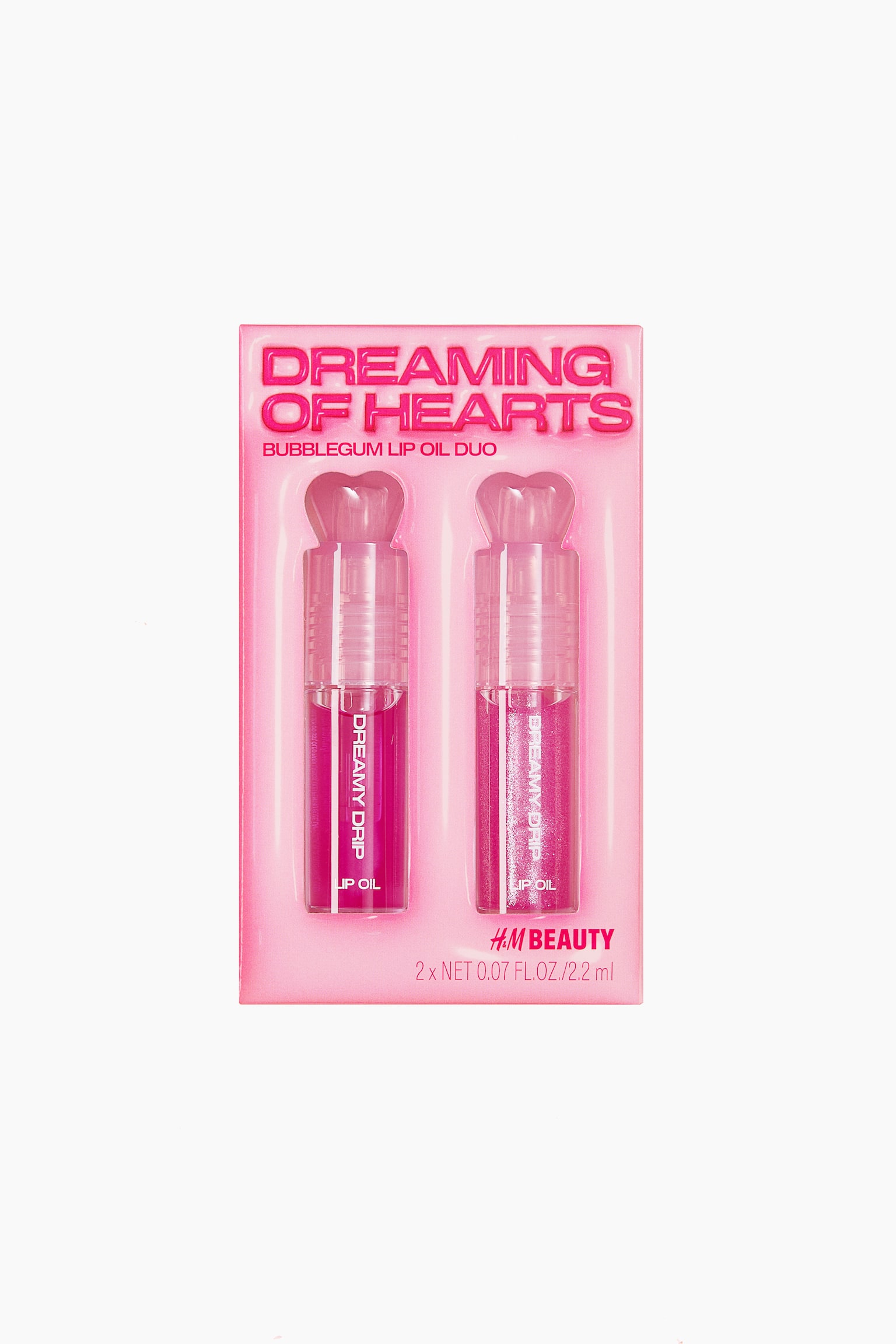 Набор масел для губ H&M Dreaming of Hearts, 2 шт, цвет: Розовый / Нежно-розовый — фото 2