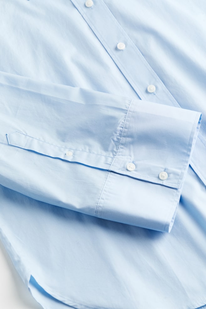 Camicia oversize in cotone - Azzurro/Crema/gessato/Blu/righe - 5