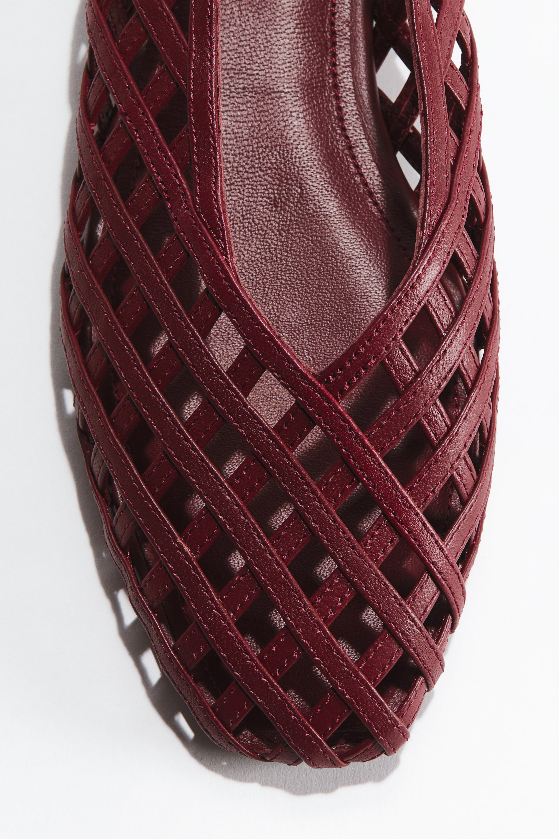 Braided-Look Leather Flats
