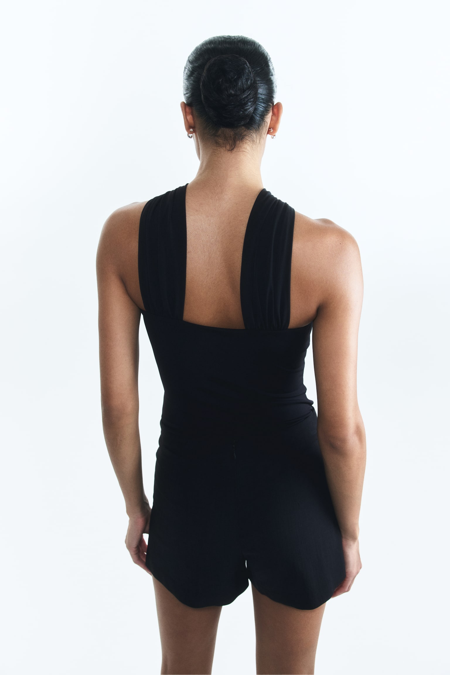 Crêpe Bodysuit - Black/Cream - 4