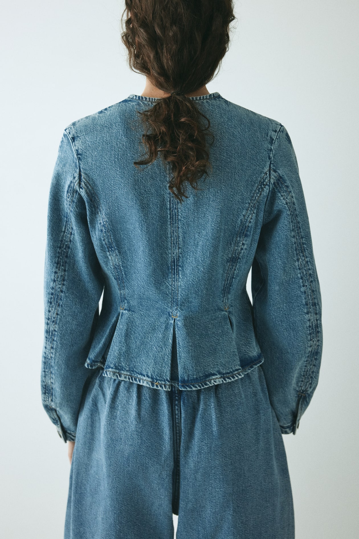 Denim Peplum Blouse - image 2