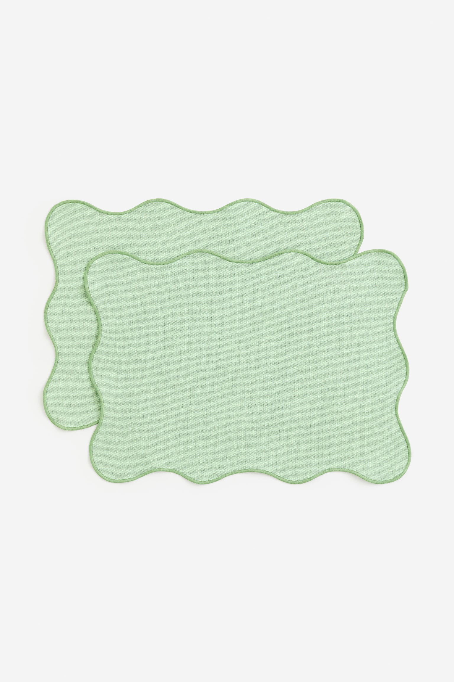 2-pack scallop-edged place mats - Light green/Pink/Red/Purple - 1