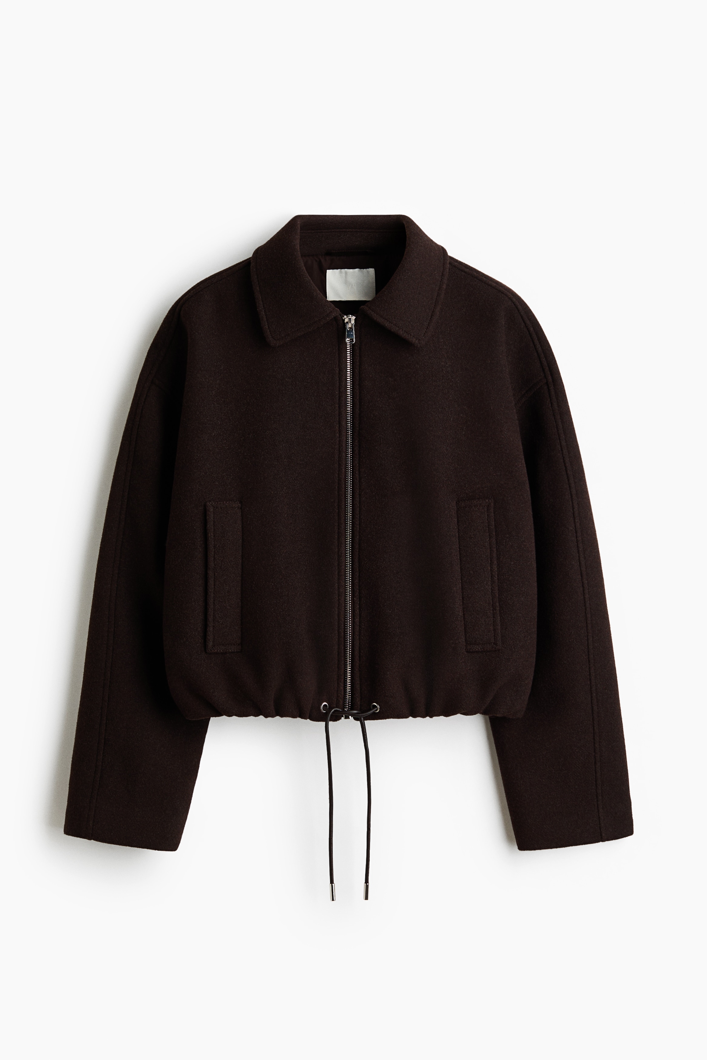 Veste courte en laine mélangée - Marron foncé/Taupe foncé