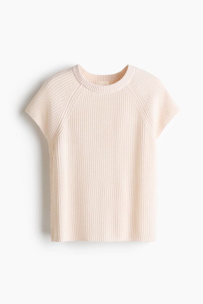 Knit Top - Light beige/Brown - 1
