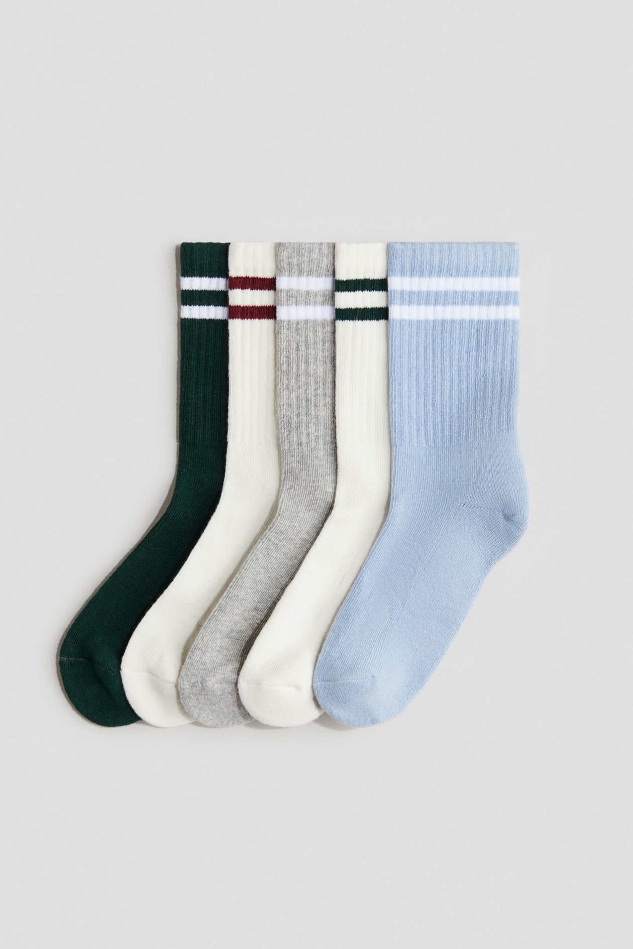 Lot de paires de chaussettes côtelées Blanc/gris chiné/vert foncé  ENFANT H&M FR