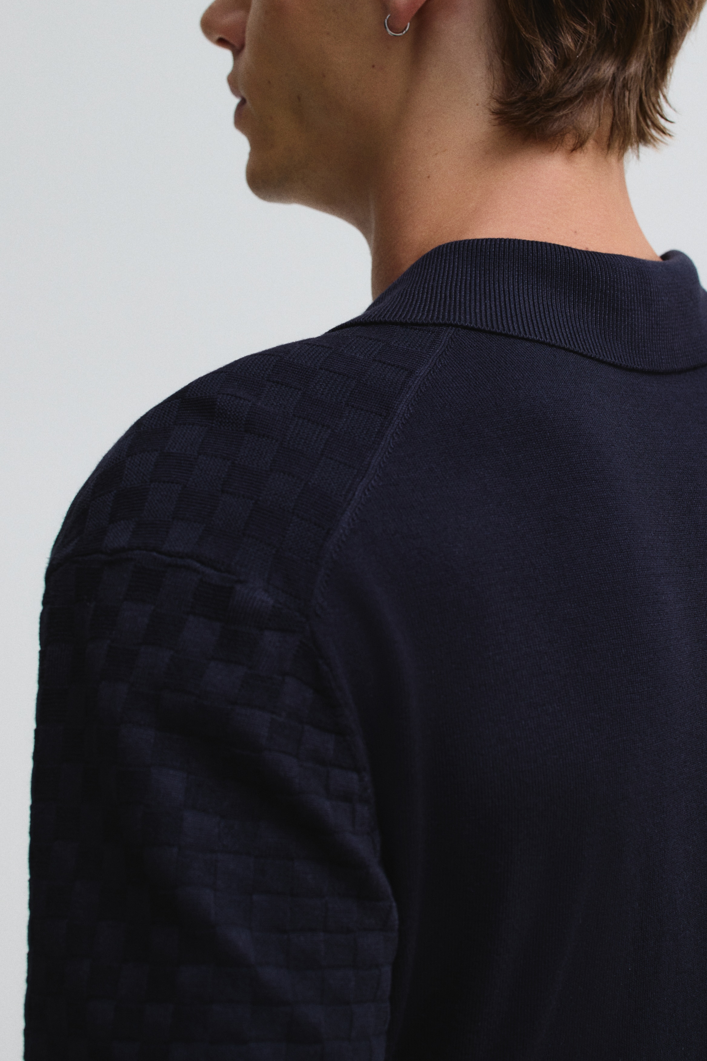 Slim-Fit Textured-Knit Polo Shirt by H&M