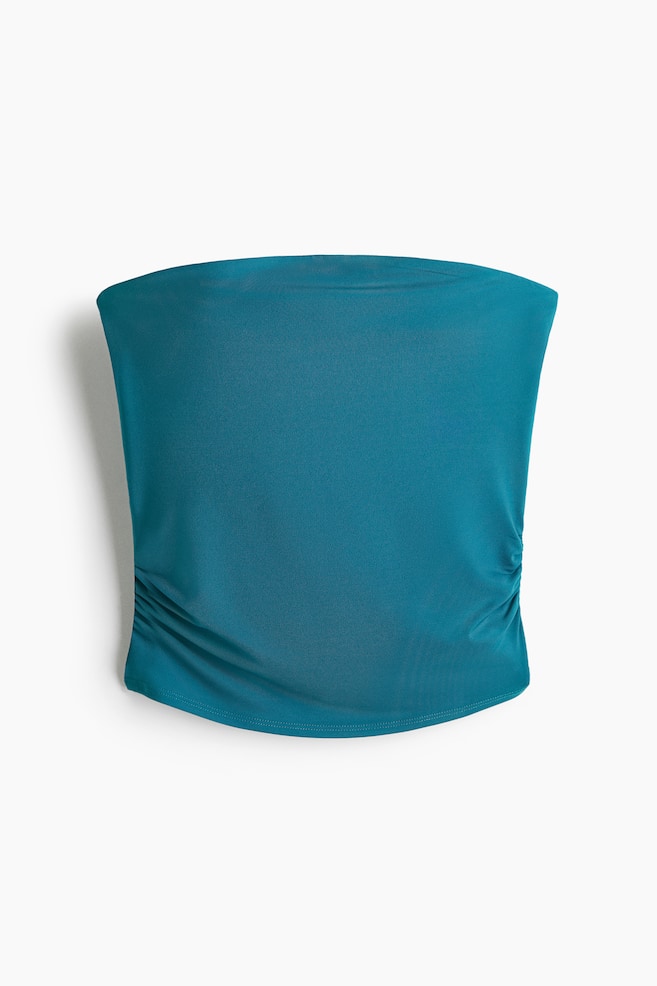 Gathered Tube Top - Dark turquoise/White/Black - 1