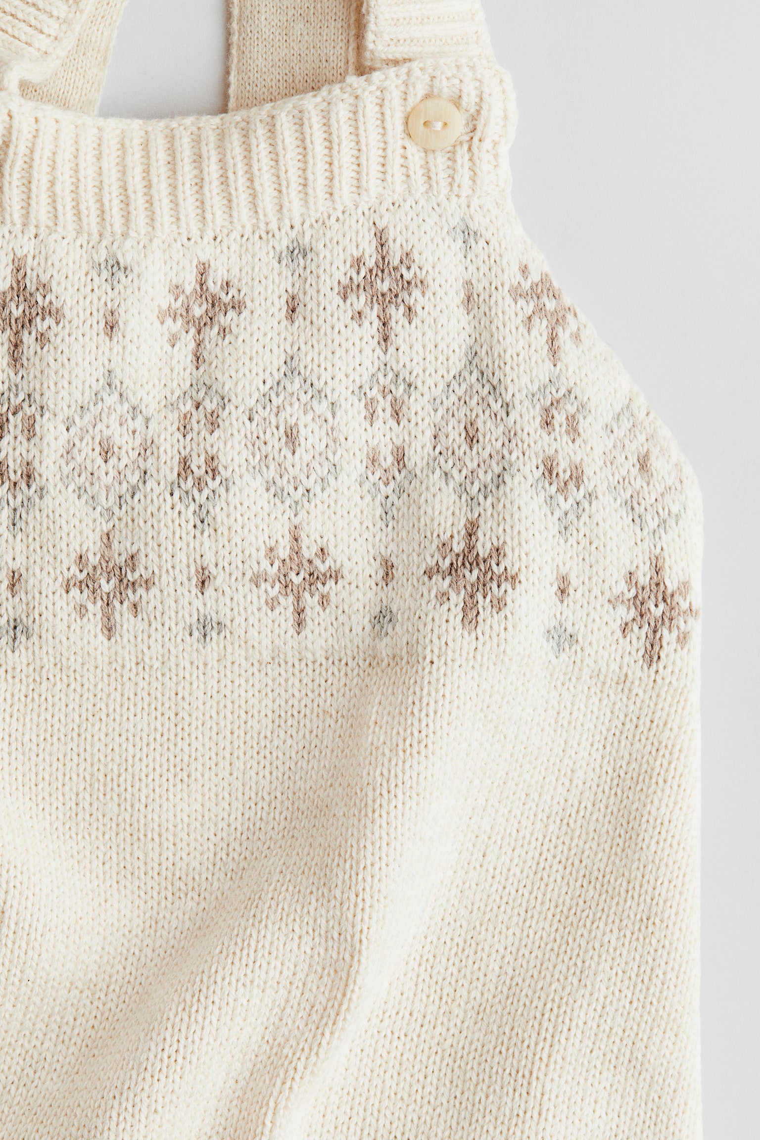 Salopette en maille de coton - Beige clair chiné - 4