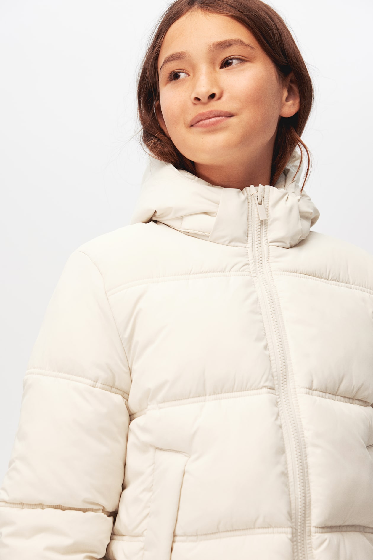 H&m Beige Puffer Jacket Women's Light Beige Puffer Jacket