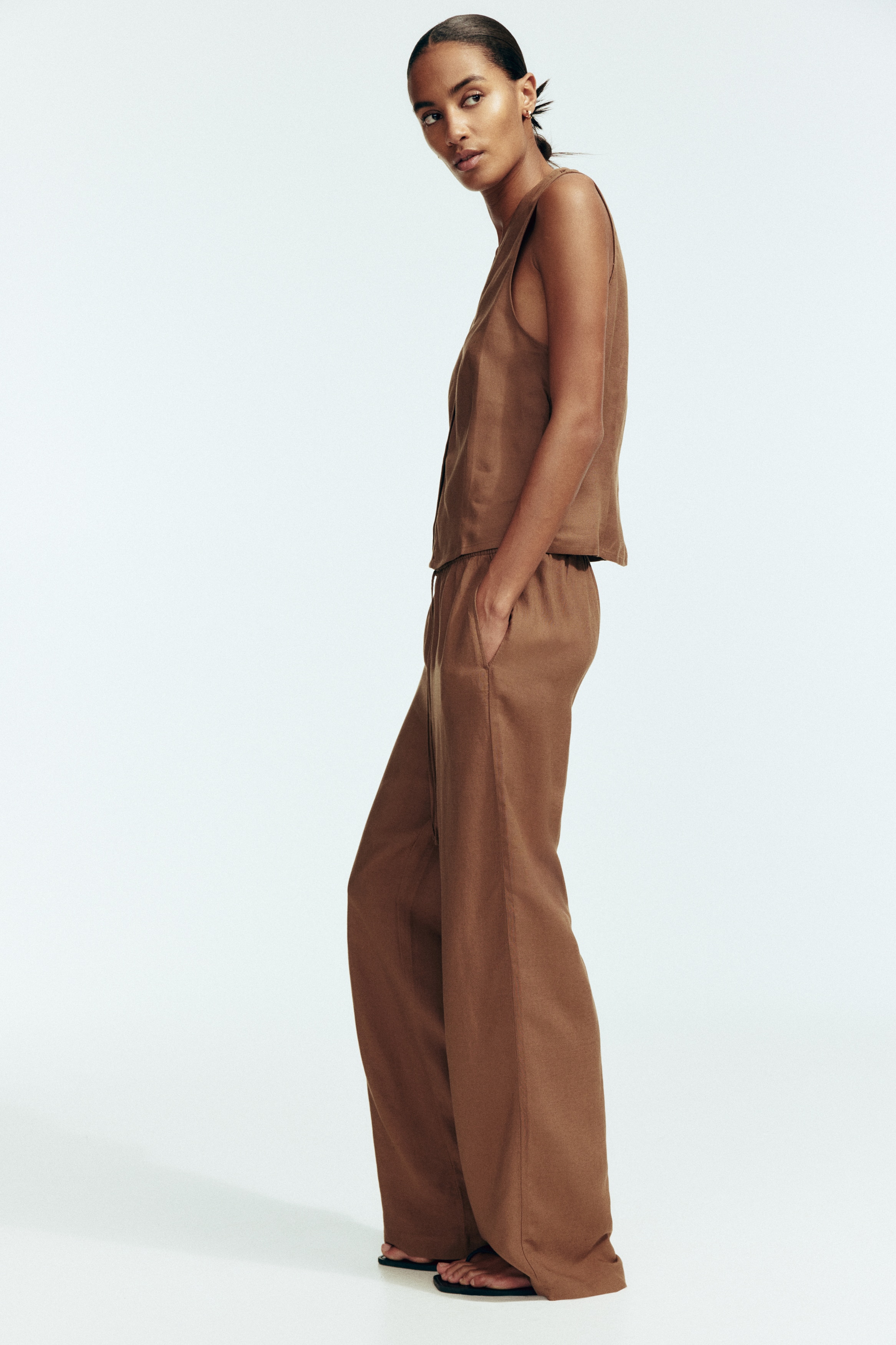 パンツ Ribbon check mini pants brown M andmary ANDMARY】Ribbon check mini pants