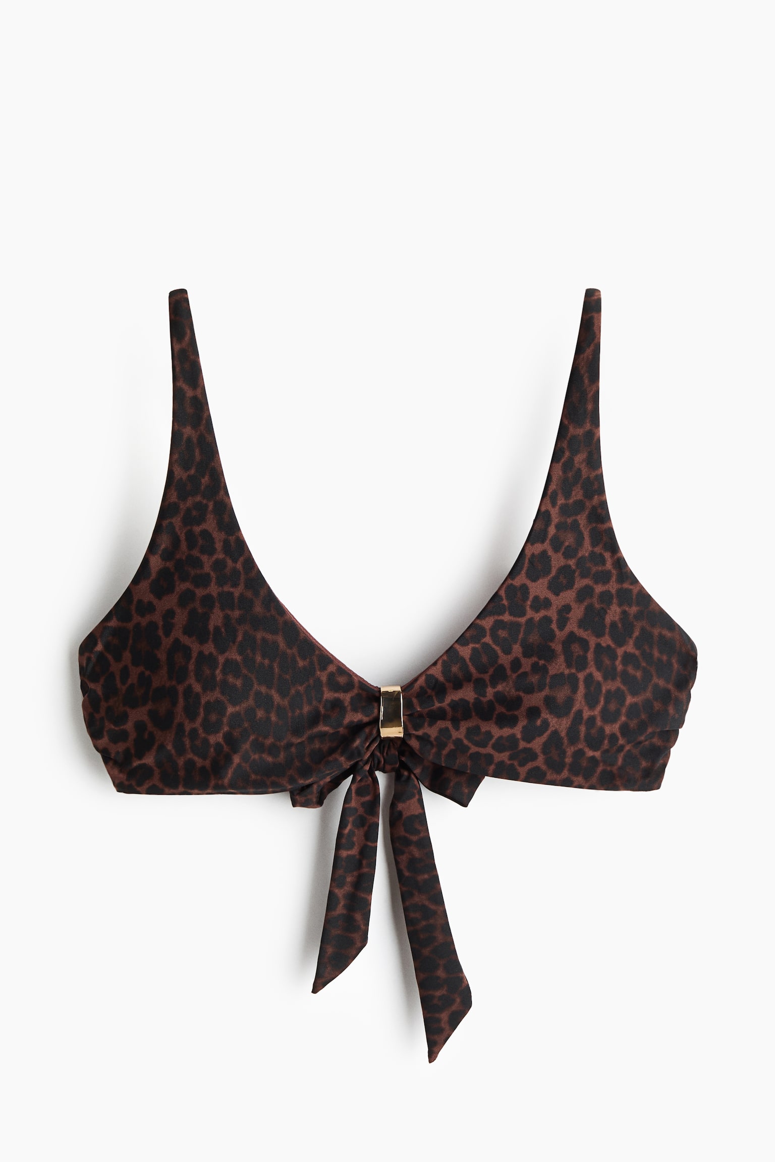 Padded bikini top - Dark brown/Leopard print/Green - 2