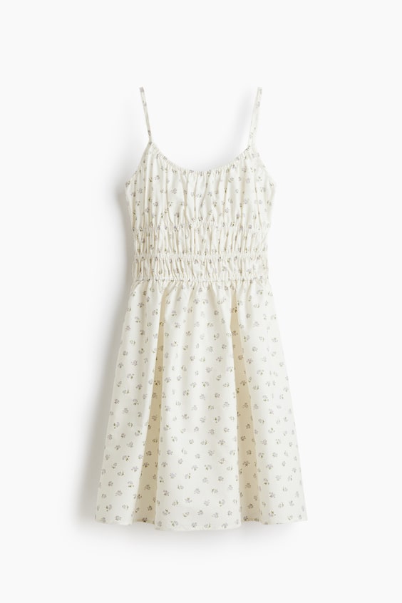 Женские платья H&M Cotton Dress with Tie-Top Shoulder Straps