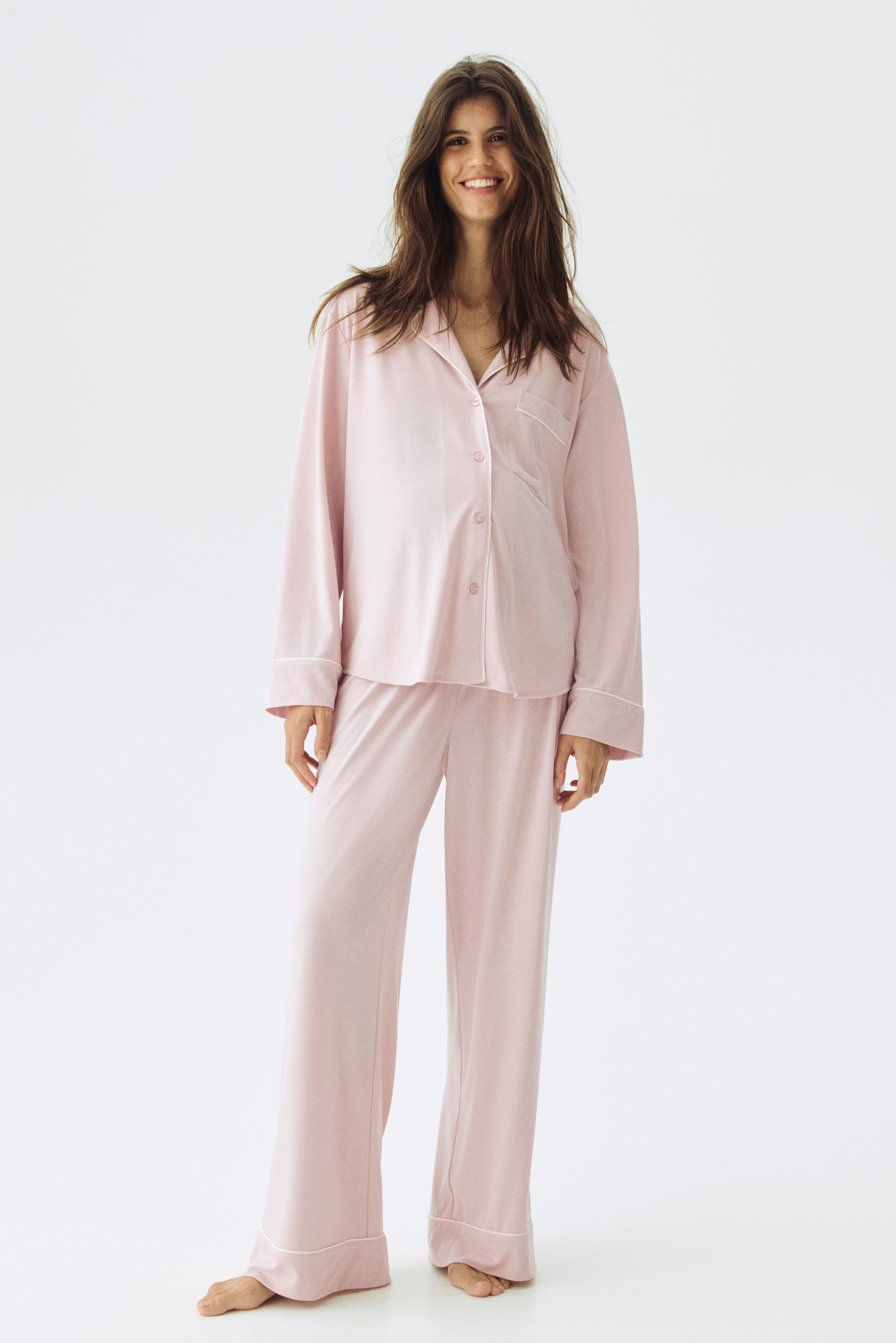 Ampliar la imagen: MAMA Pijama con borde tubular - Rosa claro - Ladies | H&M MX 1