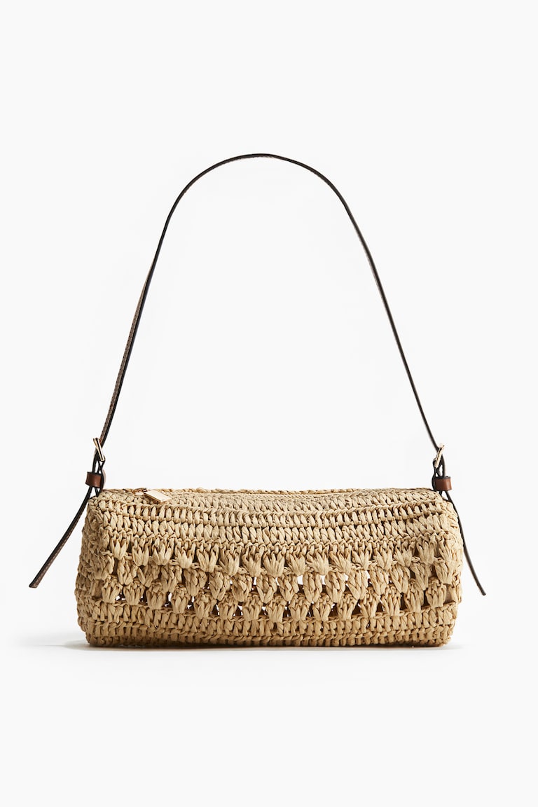 Straw shoulder bag Beige Ladies H&M