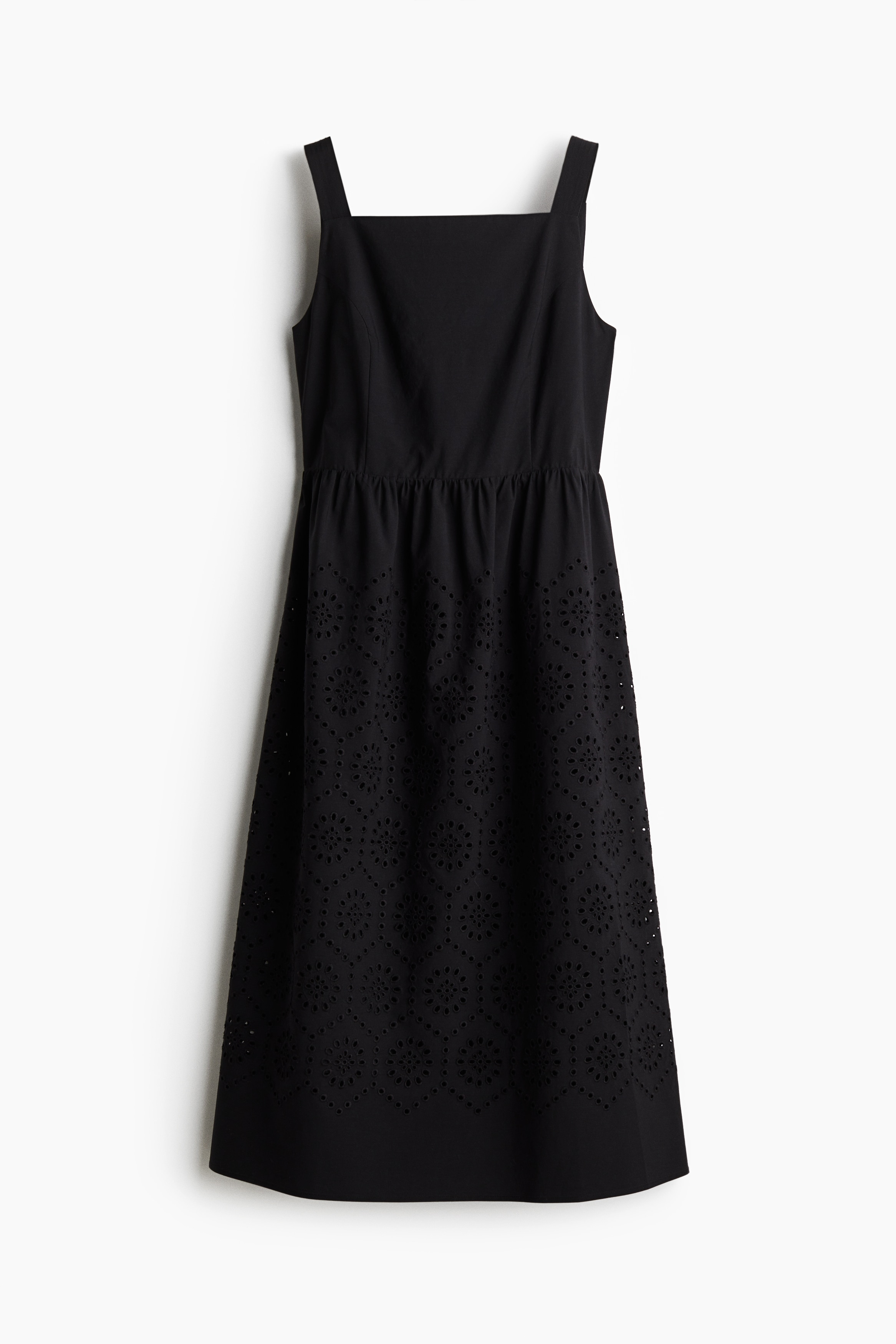Eyelet-Embroidered Dress - Black/White